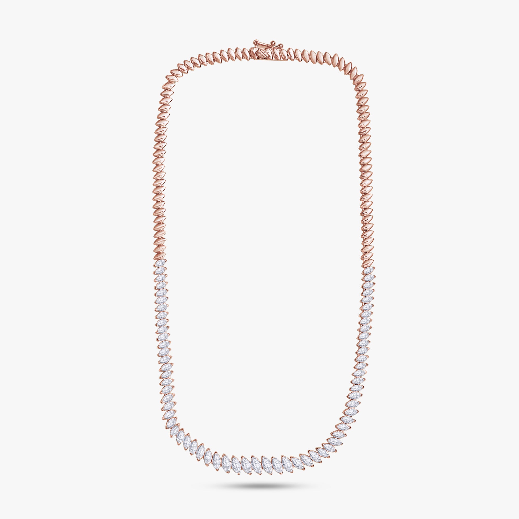 9.25 Carat Marquise Cut Lab Grown Diamond Tennis Necklace