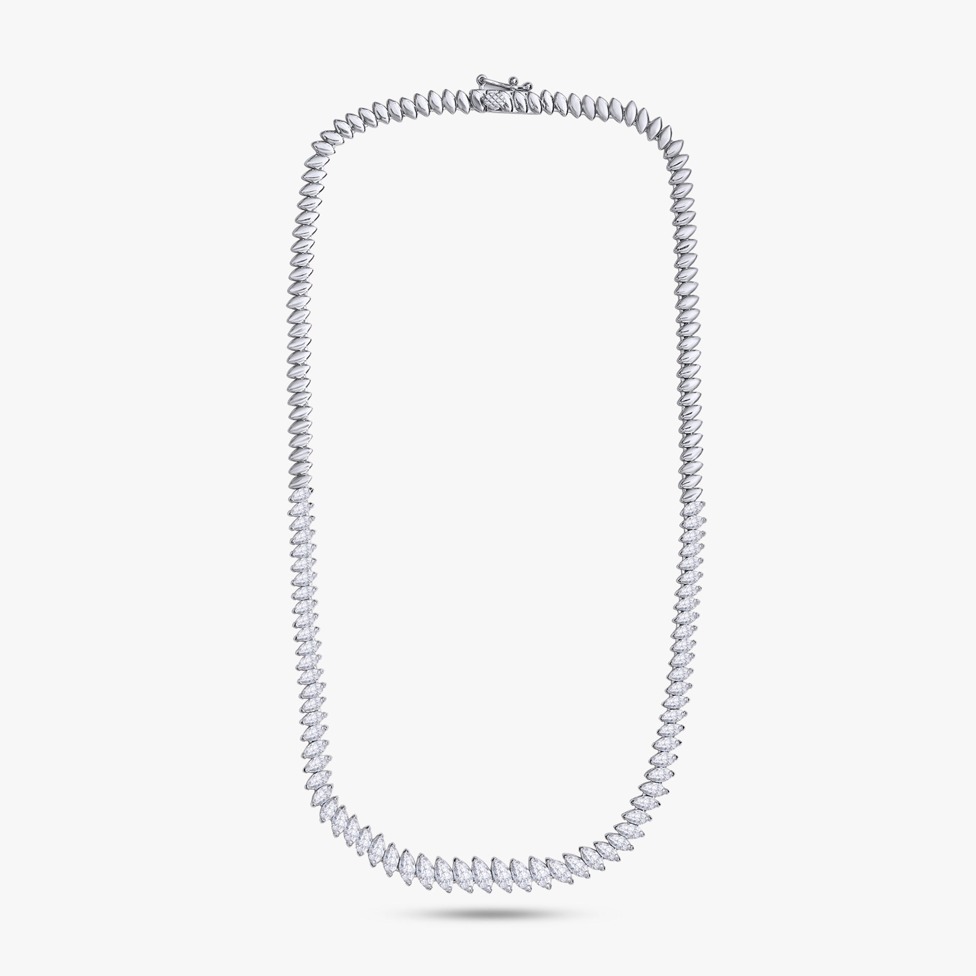 9.25 Carat Marquise Cut Lab Grown Diamond Tennis Necklace