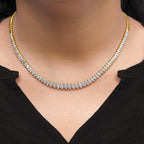 9.25 Carat Marquise Cut Lab Grown Diamond Tennis Necklace