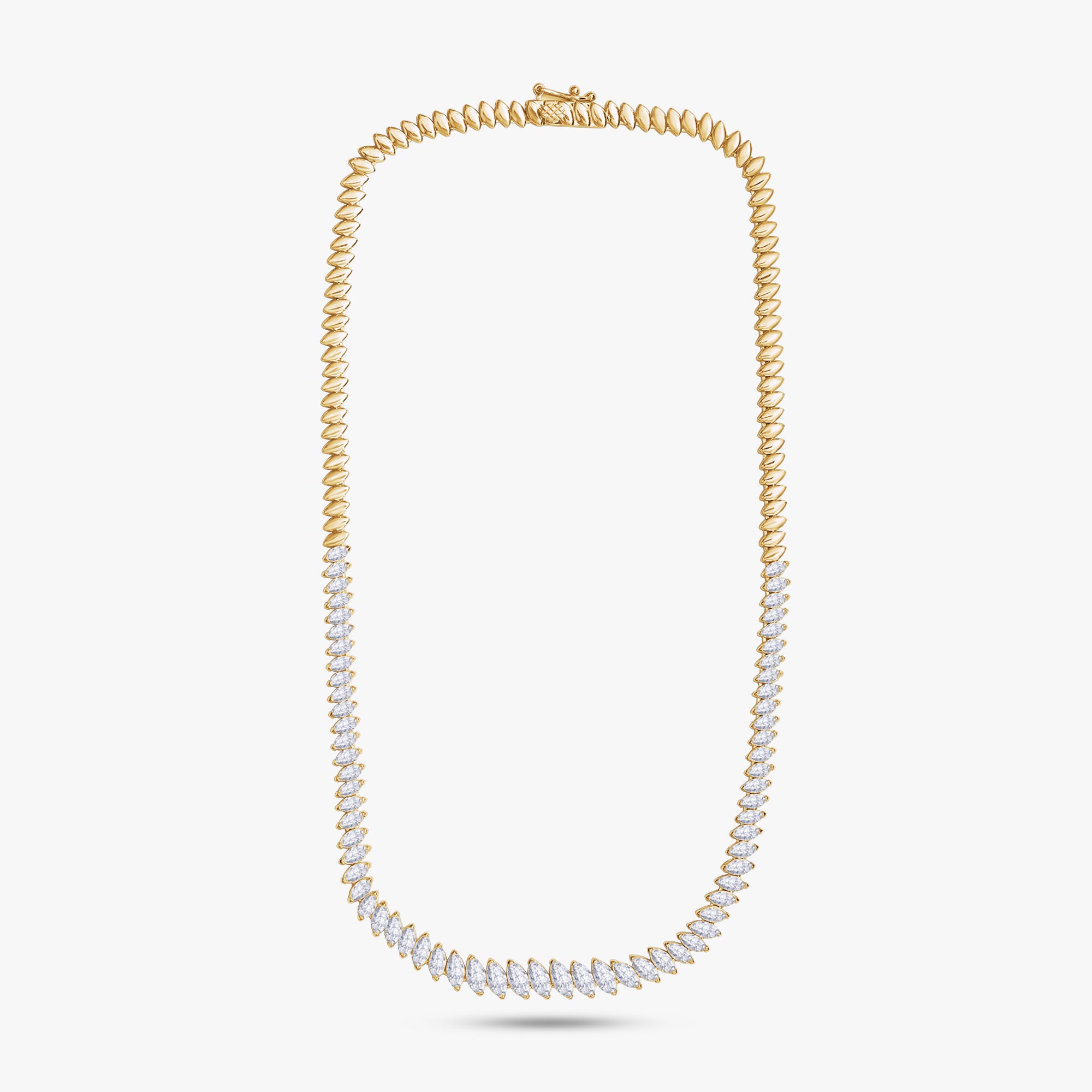 9.25 Carat Marquise Cut Lab Grown Diamond Tennis Necklace