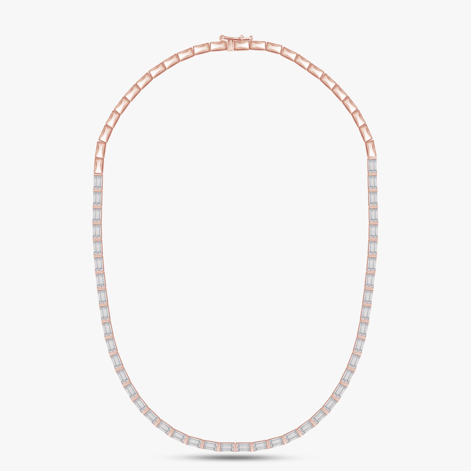 7.40 Carat Baguette Cut Lab Grown Diamond Tennis Necklace