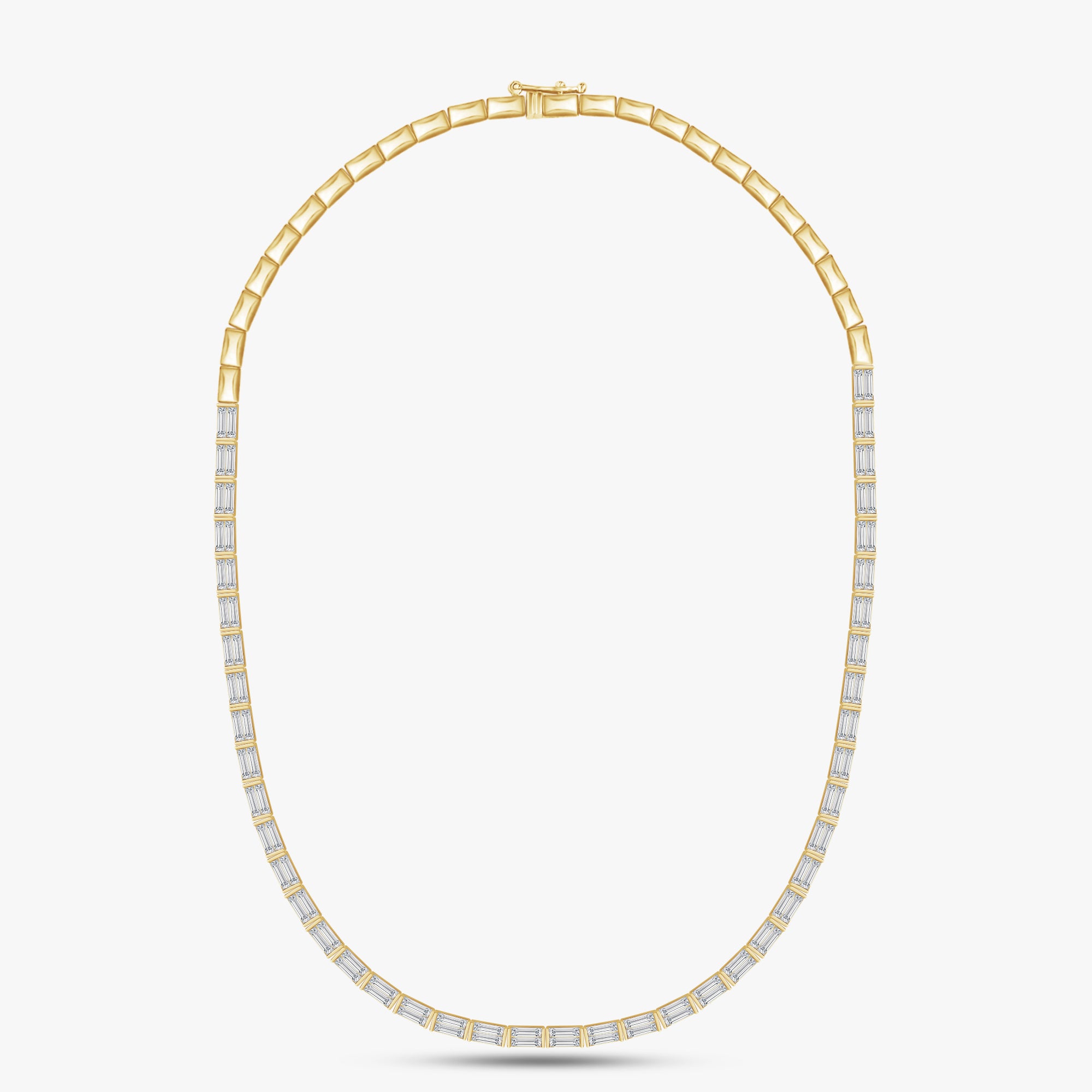 7.40 Carat Baguette Cut Lab Grown Diamond Tennis Necklace