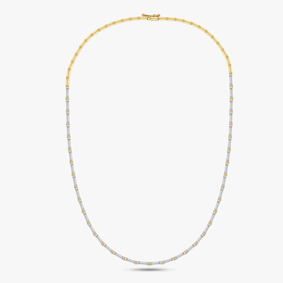 7.65 CTW Baguette Lab Grown Diamond Half-Tennis Necklace