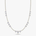 10.00 Carat Pear and Round Cut Lab Grown Diamond Tennis Necklace