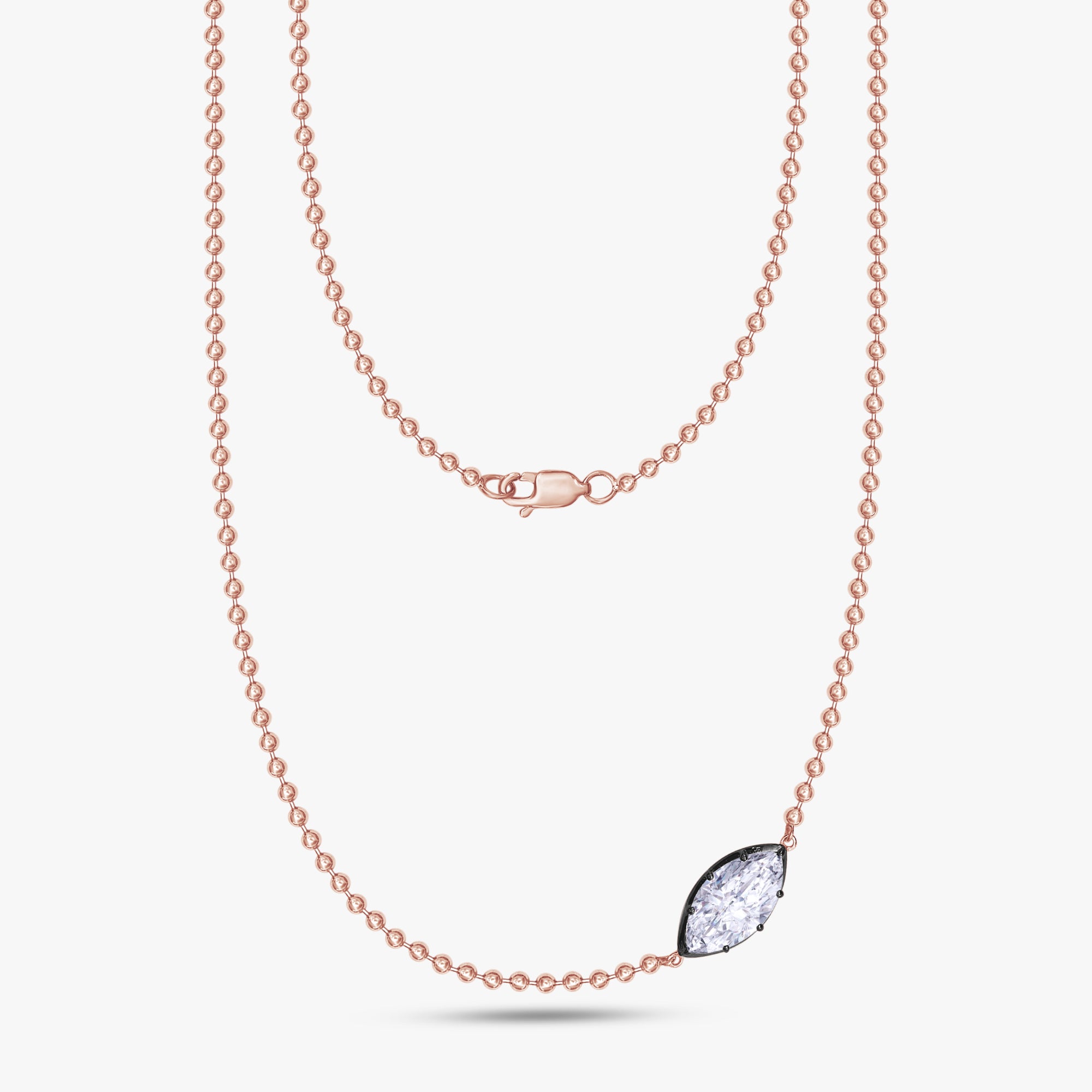 3.00 Carat Marquise Shape Lab Grown Diamond Solitaire Pendant Necklace