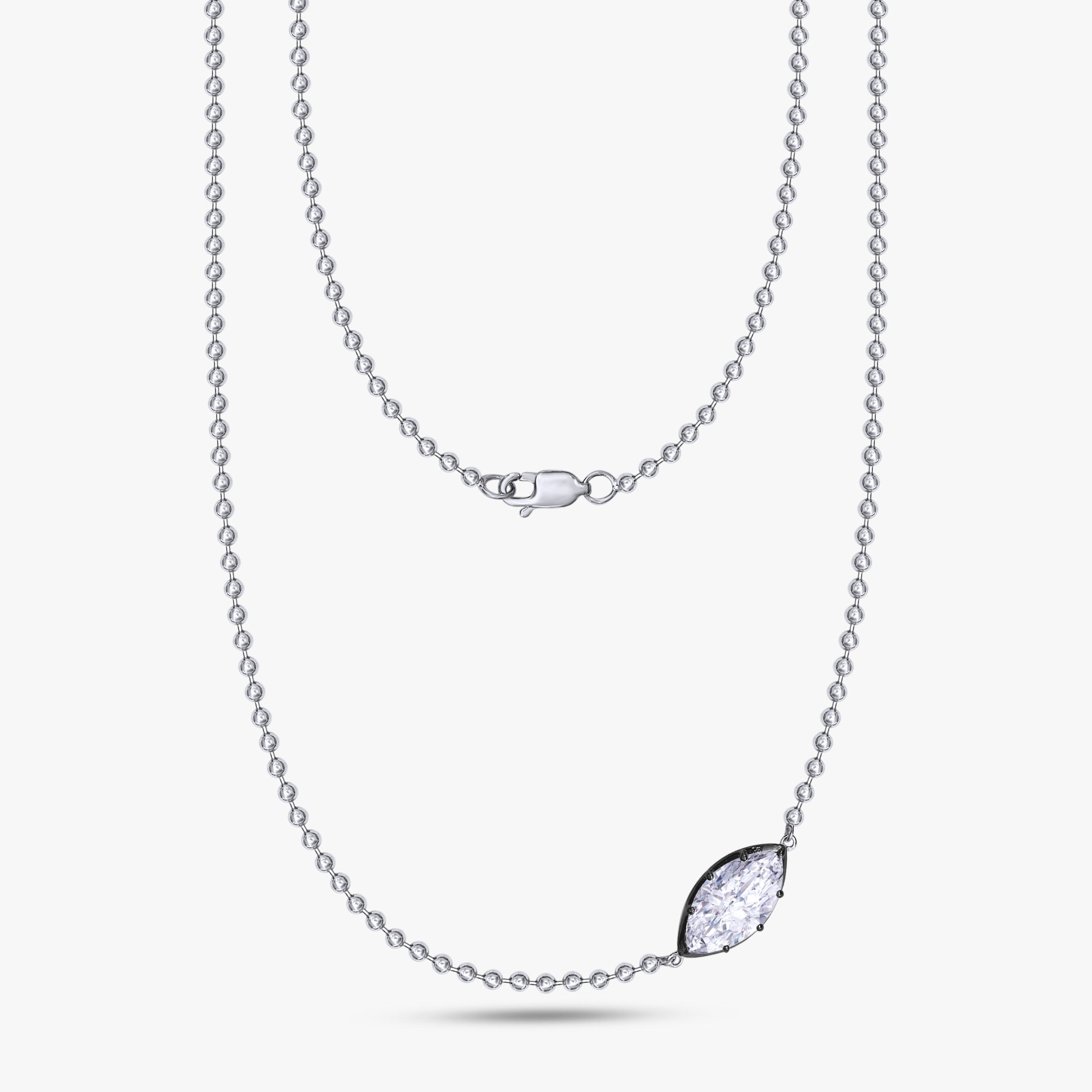 3.00 Carat Marquise Shape Lab Grown Diamond Solitaire Pendant Necklace