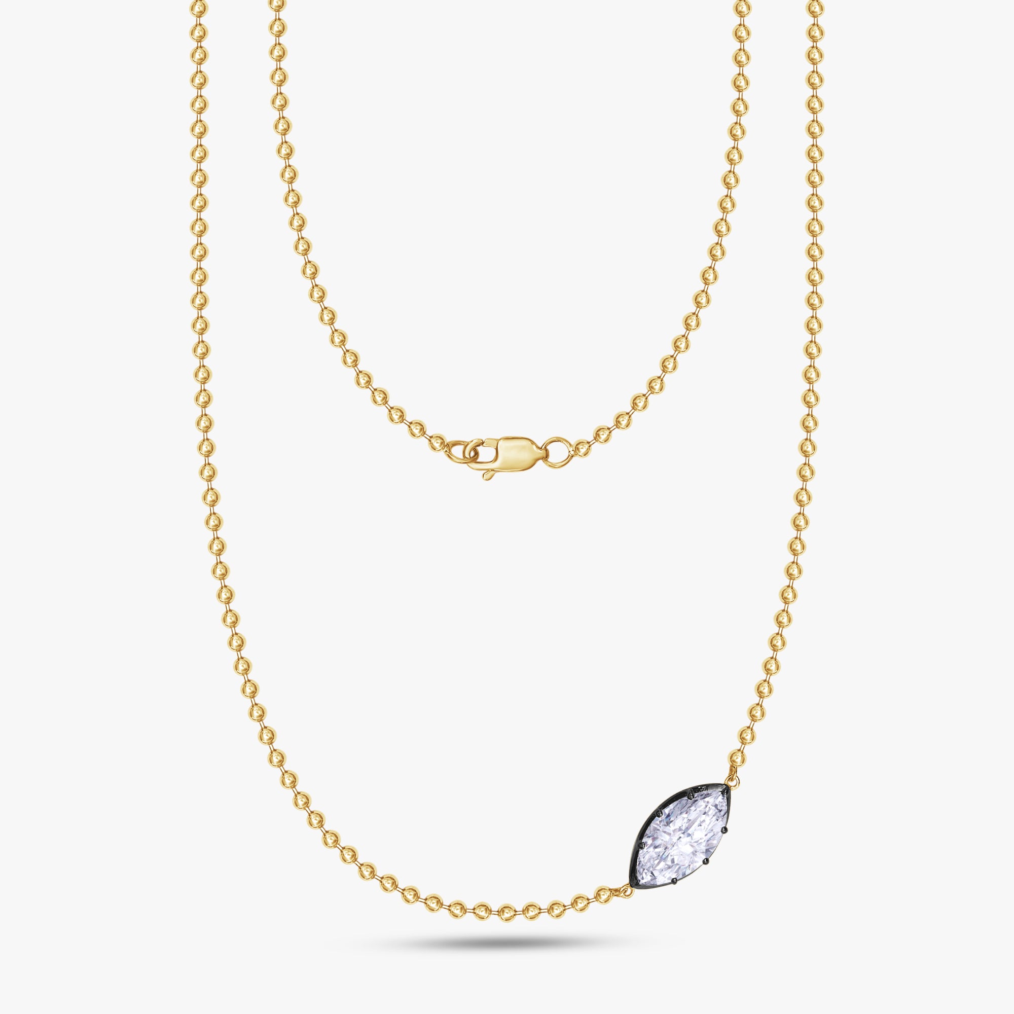 3.00 Carat Marquise Shape Lab Grown Diamond Solitaire Pendant Necklace