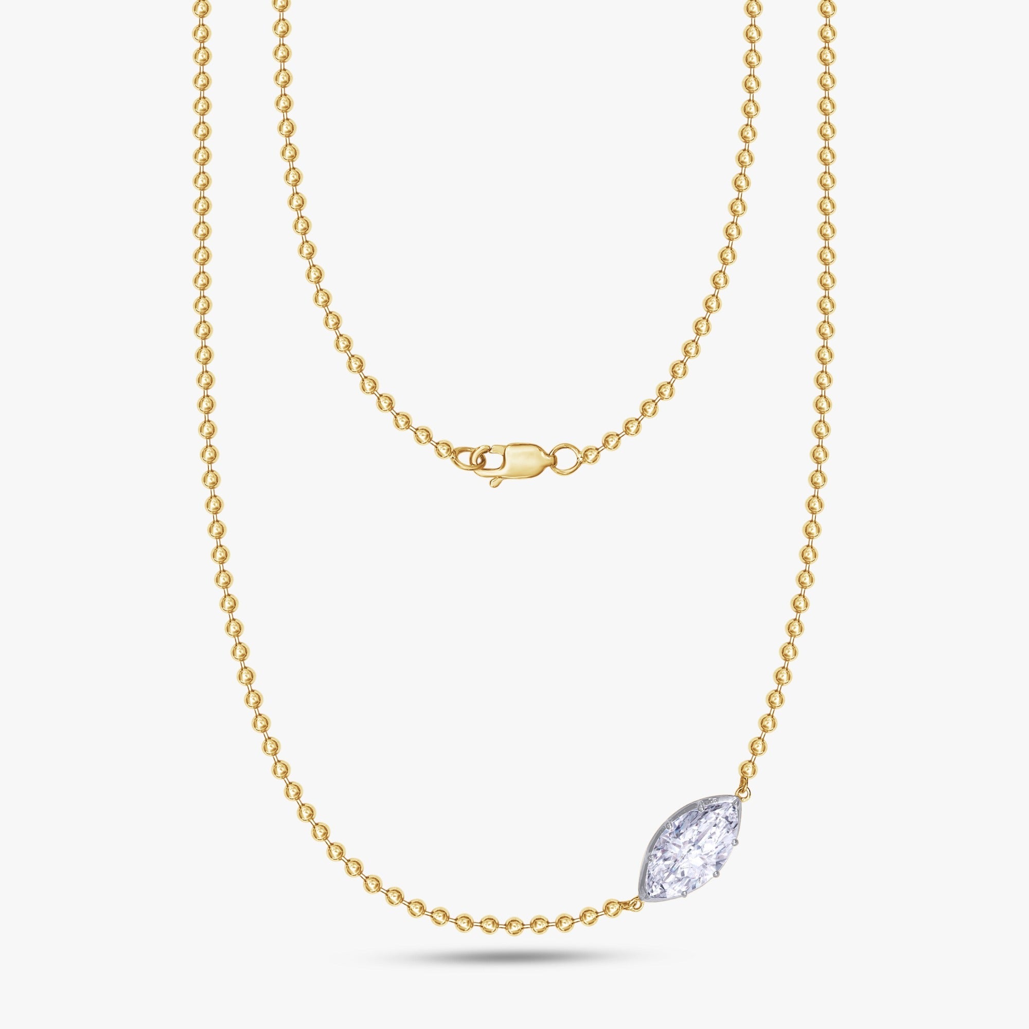 3.00 Carat Marquise Shape Lab Grown Diamond Solitaire Pendant Necklace