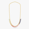 11.00 Carat Multicolor Heart Shape Lab Grown Gemstone Rainbow Bead Necklace