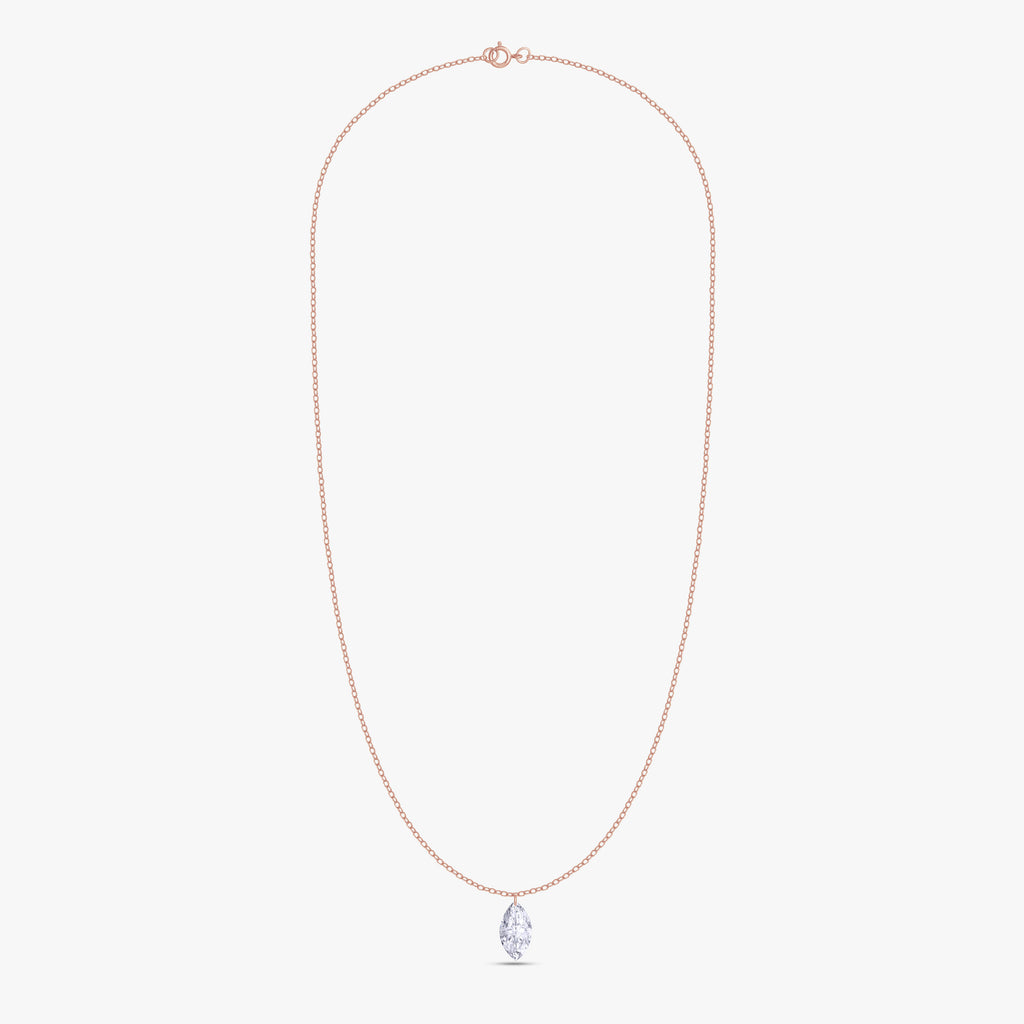 2.20 Carat Oval Cut Lab Grown Diamond Solitaire Pendant Necklace