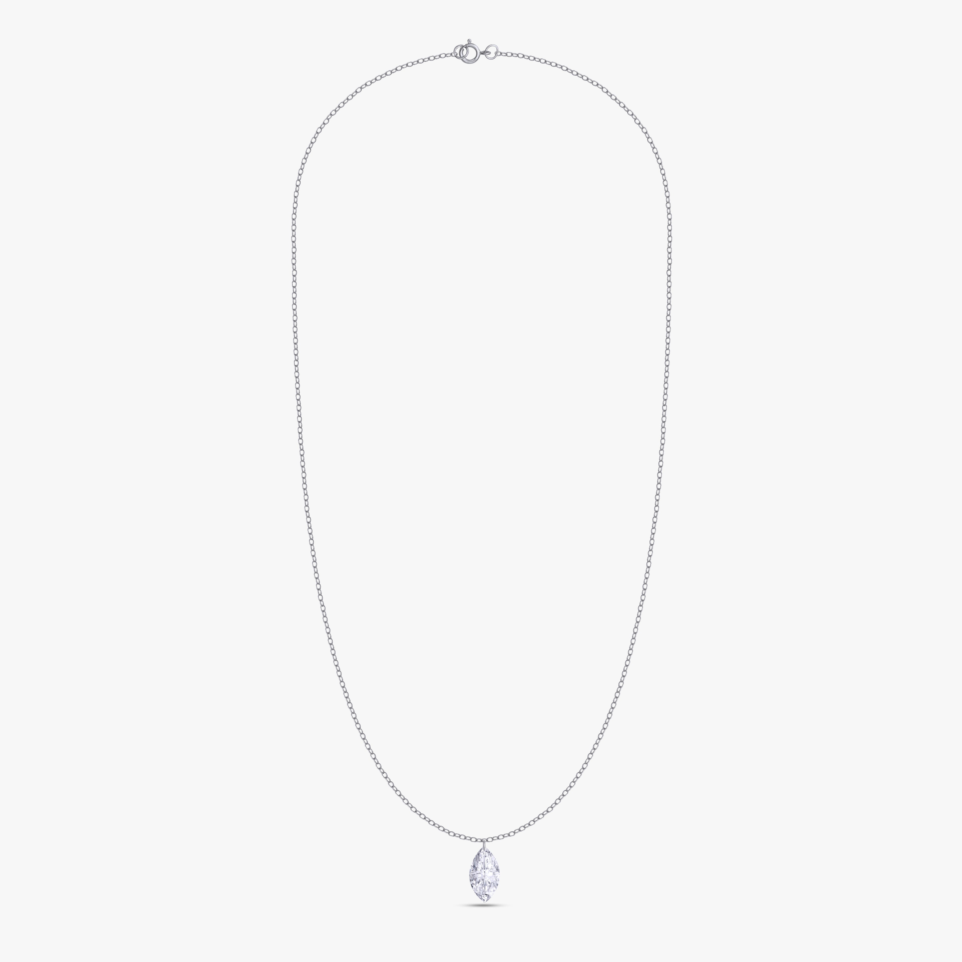 2.20 Carat Oval Cut Lab Grown Diamond Solitaire Pendant Necklace