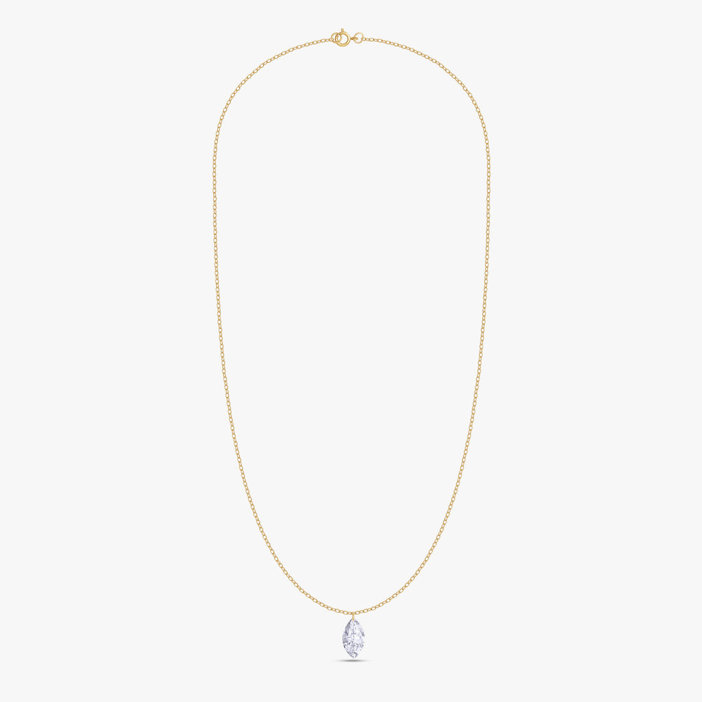 2.20 Carat Oval Cut Lab Grown Diamond Solitaire Pendant Necklace