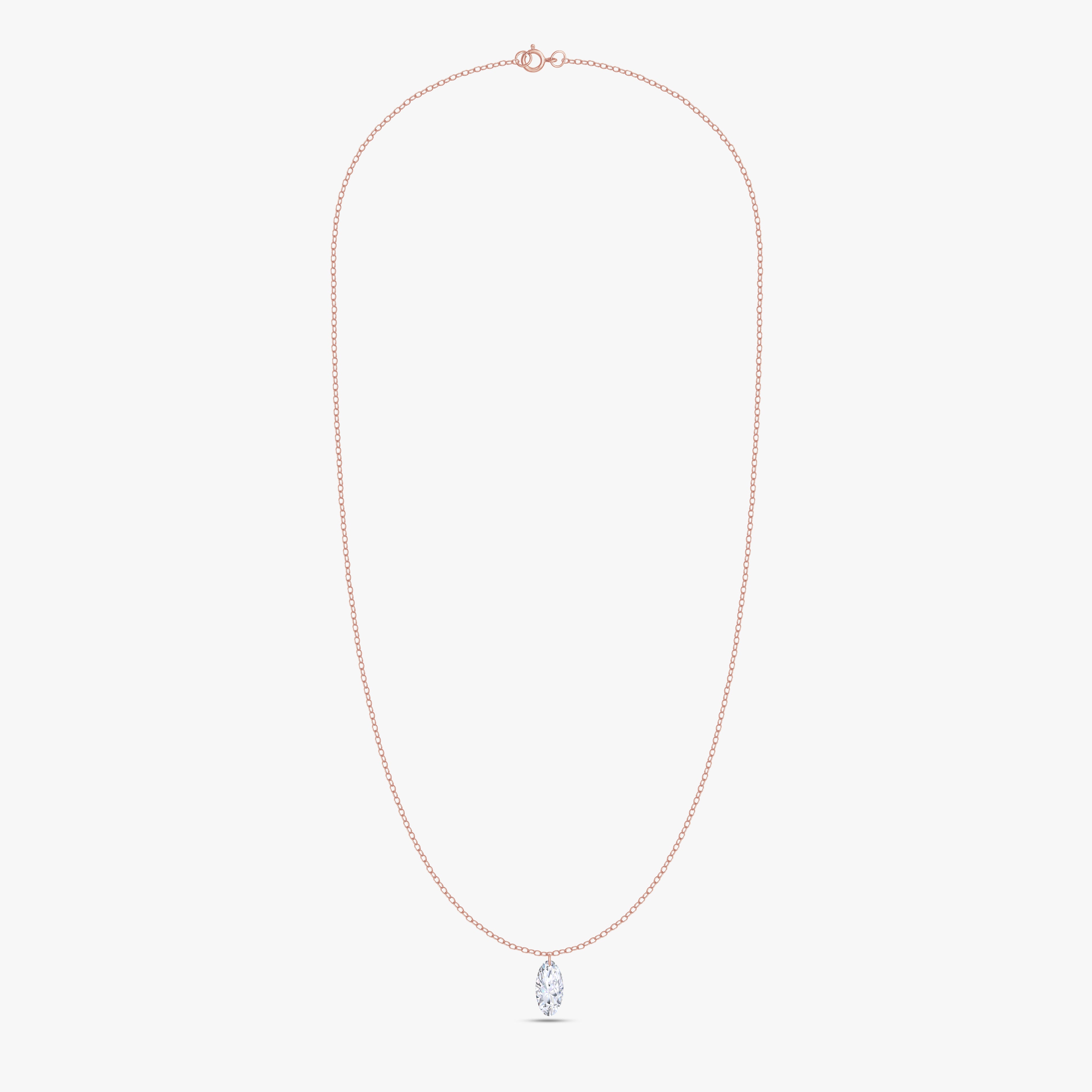 1.00 Carat Oval Cut Lab Grown Diamond Solitaire Pendant Necklace