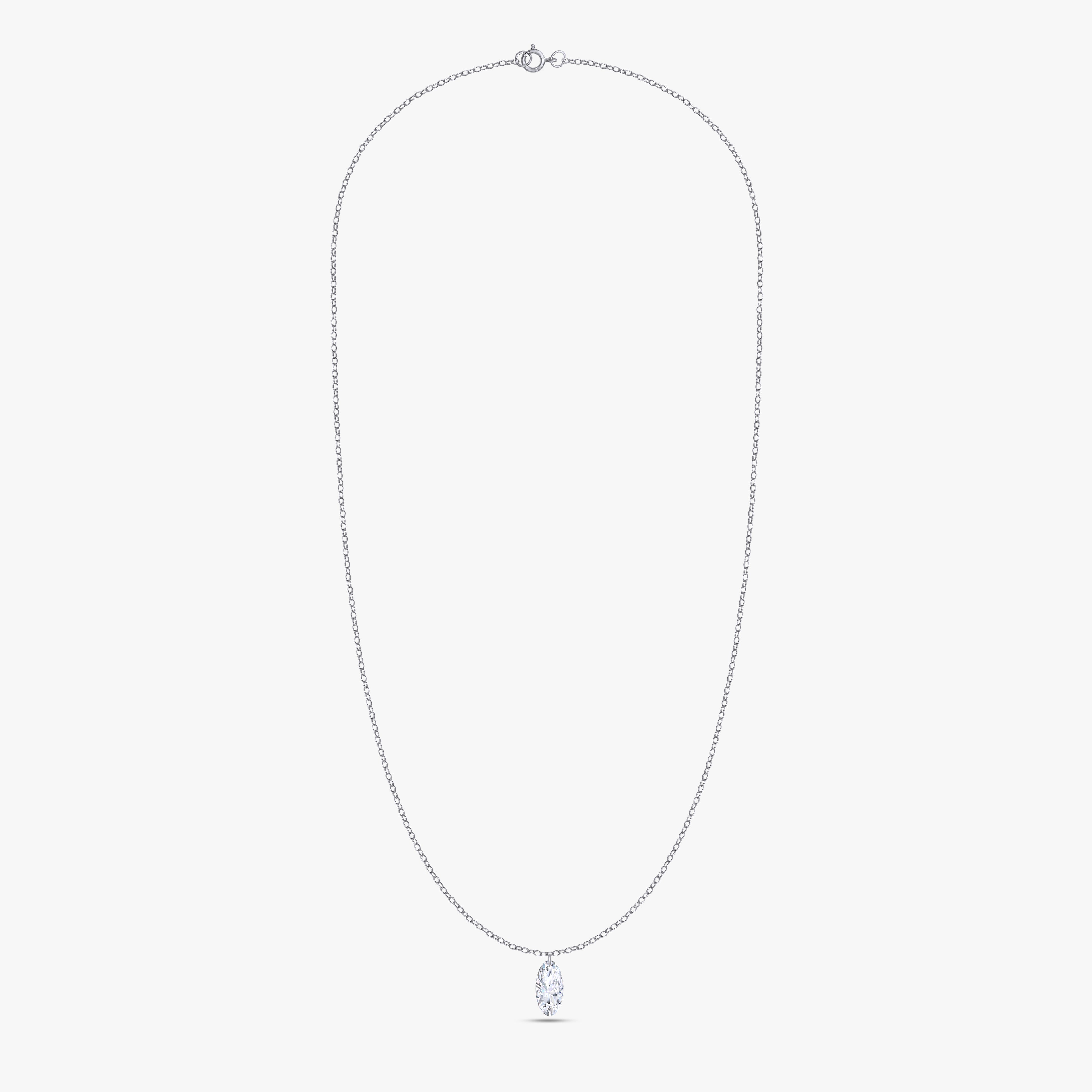 1.00 Carat Oval Cut Lab Grown Diamond Solitaire Pendant Necklace