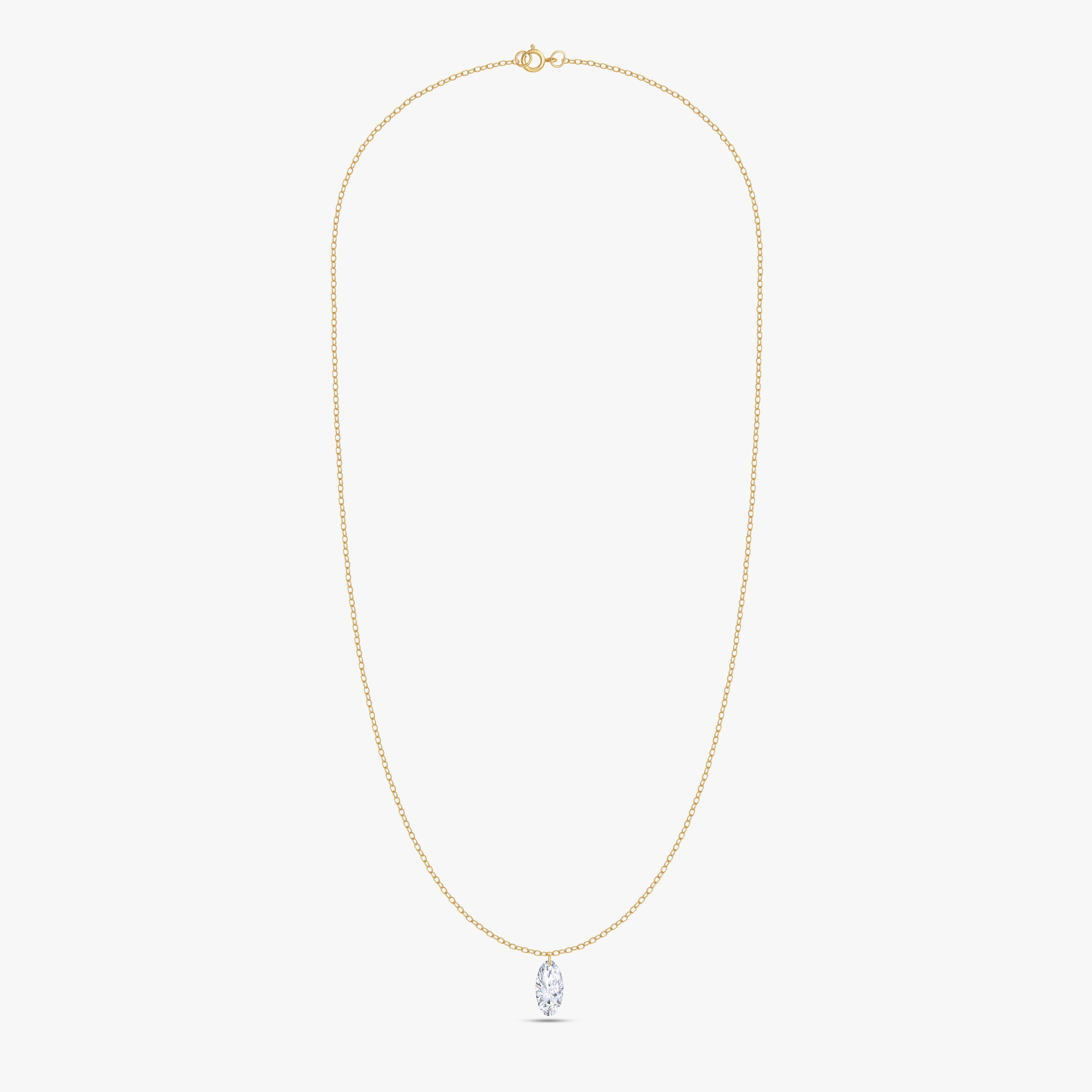 1.00 Carat Oval Cut Lab Grown Diamond Solitaire Pendant Necklace