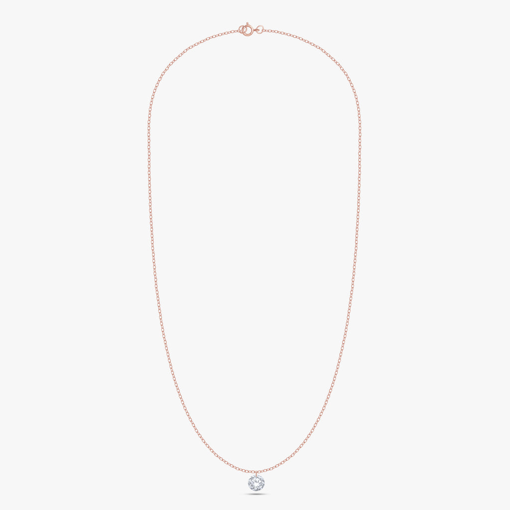 0.50 Carat Round Cut Lab Grown Diamond Solitaire Pendant Necklace