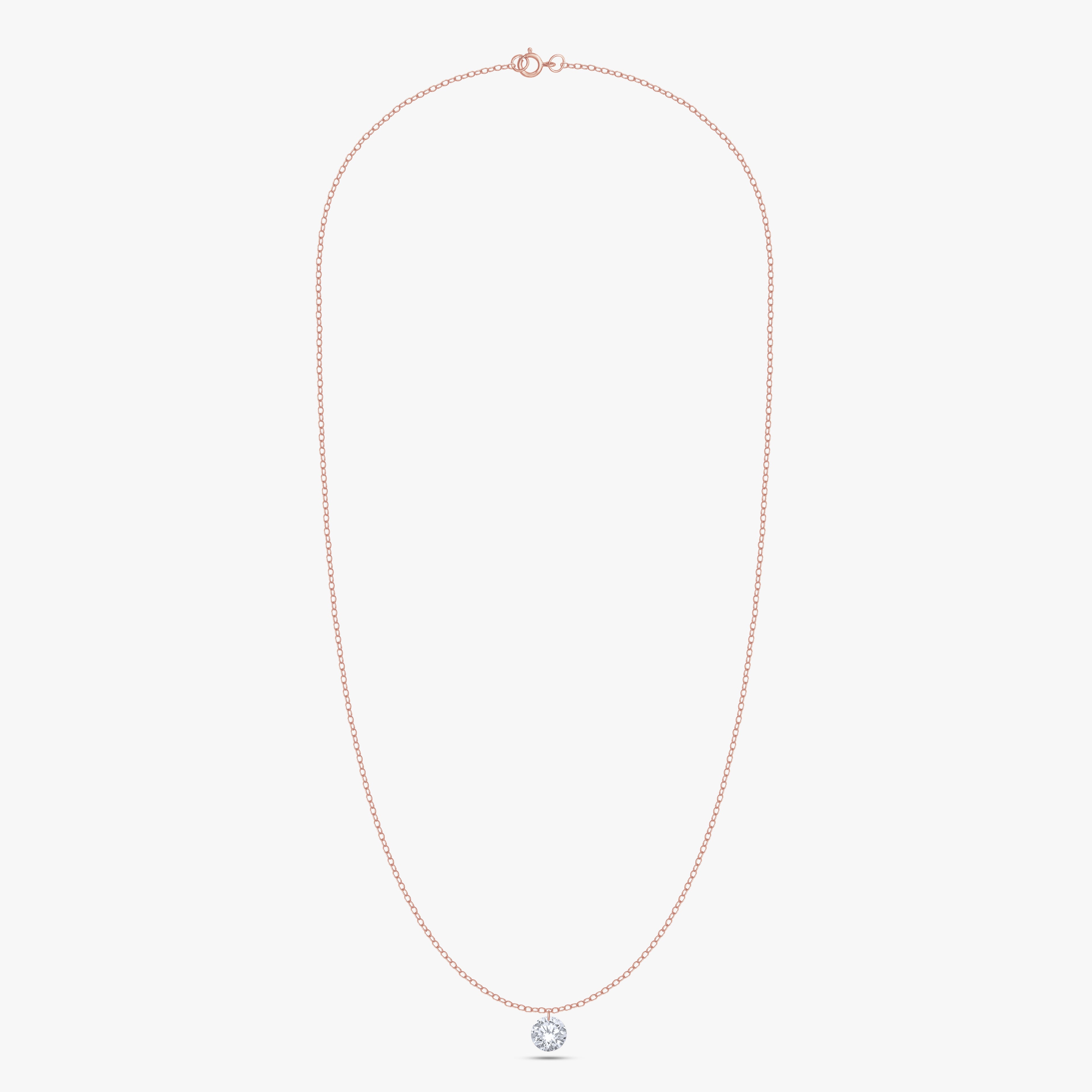 0.25 Carat Round Cut Lab Grown Diamond Solitaire Pendant Necklace