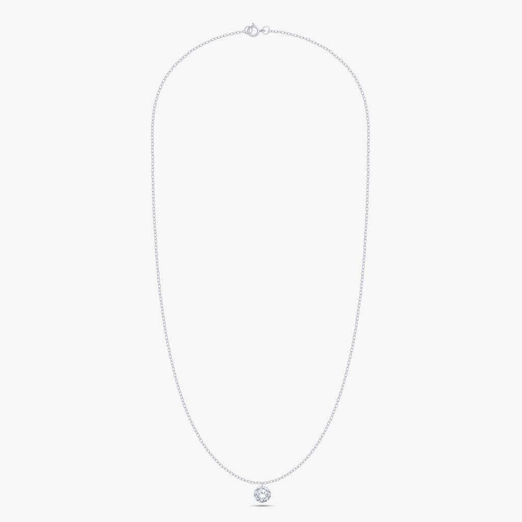 0.50 Carat Round Cut Lab Grown Diamond Solitaire Pendant Necklace