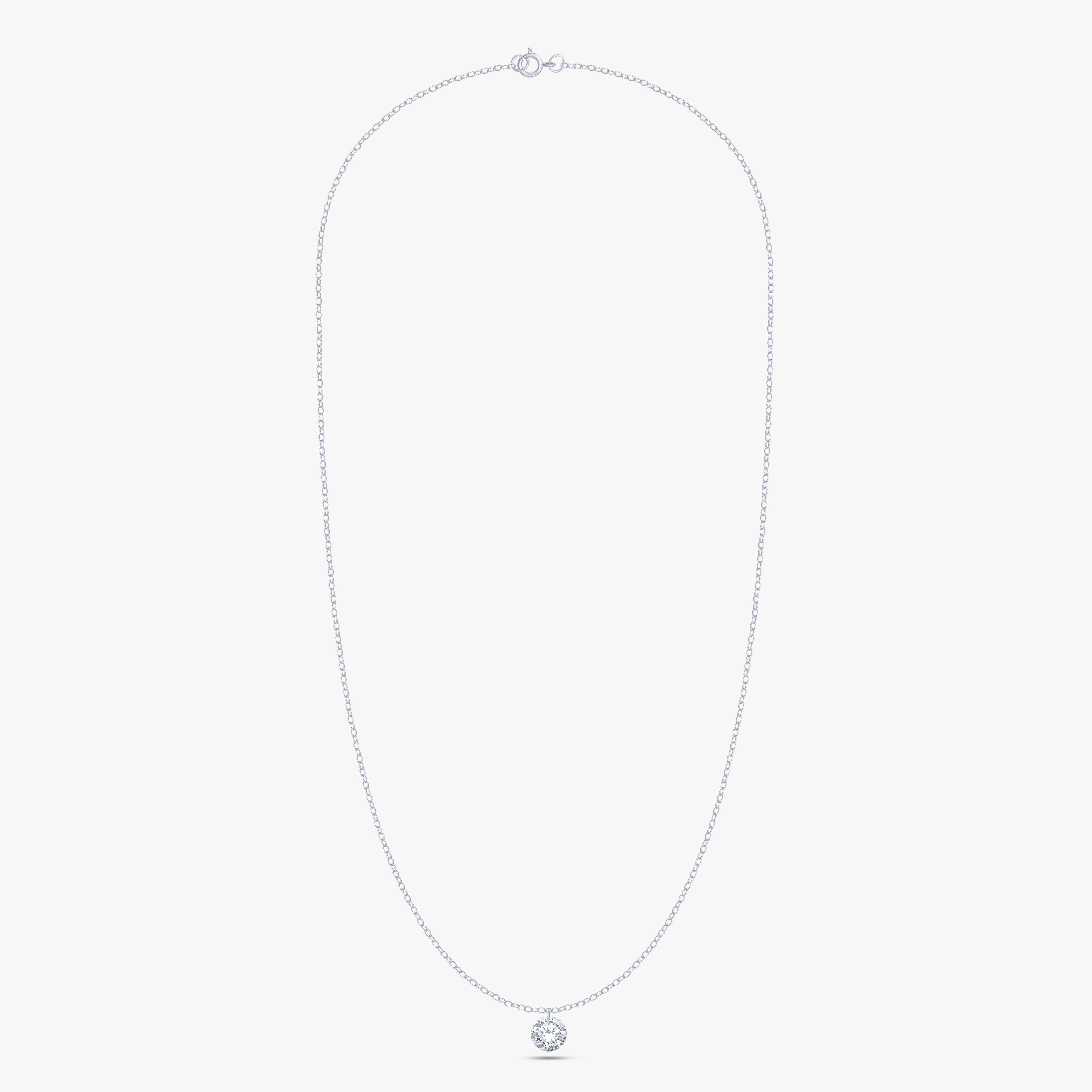 0.25 Carat Round Cut Lab Grown Diamond Solitaire Pendant Necklace