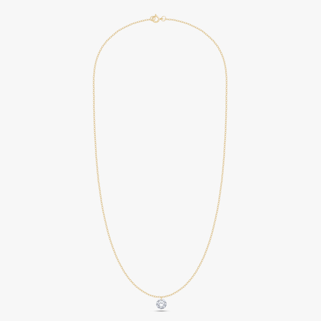 0.50 Carat Round Cut Lab Grown Diamond Solitaire Pendant Necklace