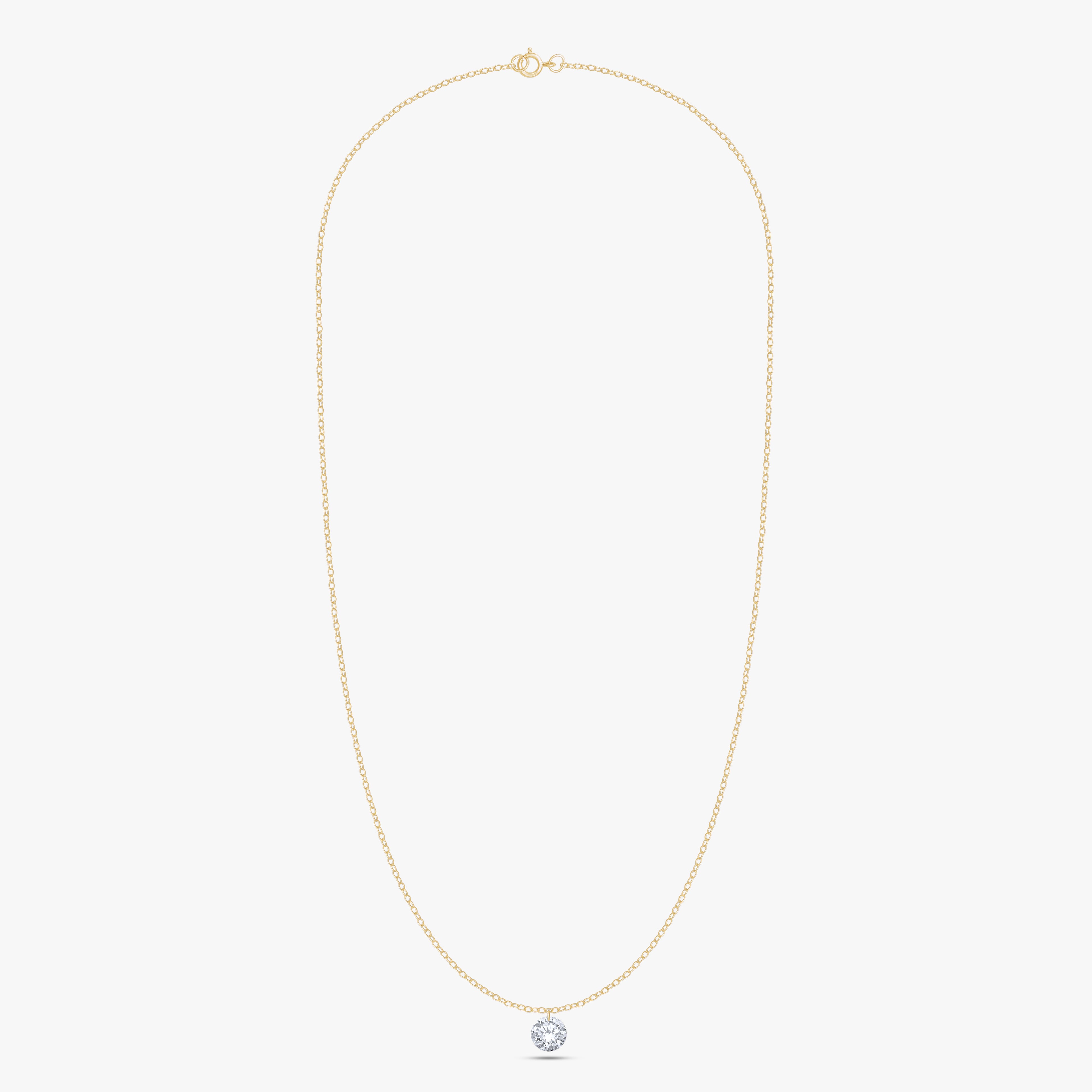 0.50 Carat Round Cut Lab Grown Diamond Solitaire Pendant Necklace