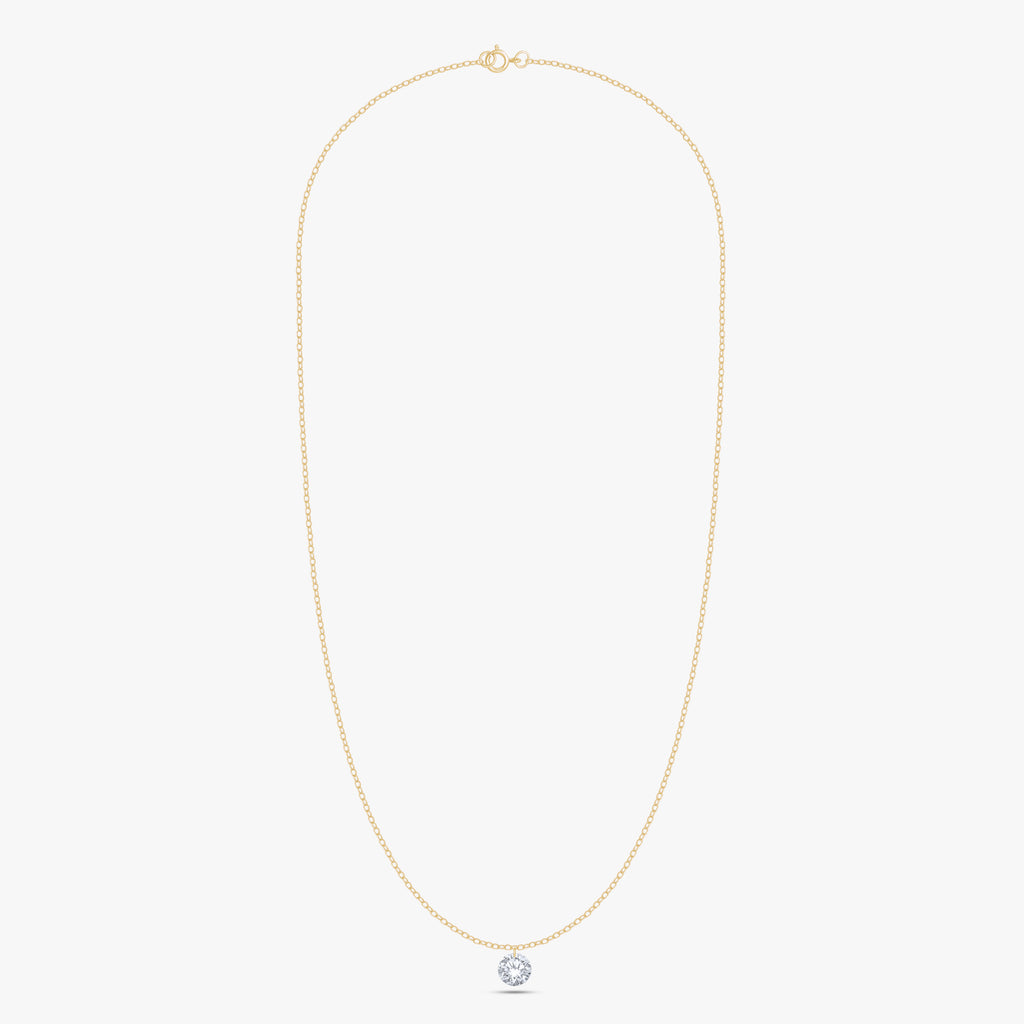 0.25 Carat Round Cut Lab Grown Diamond Solitaire Pendant Necklace