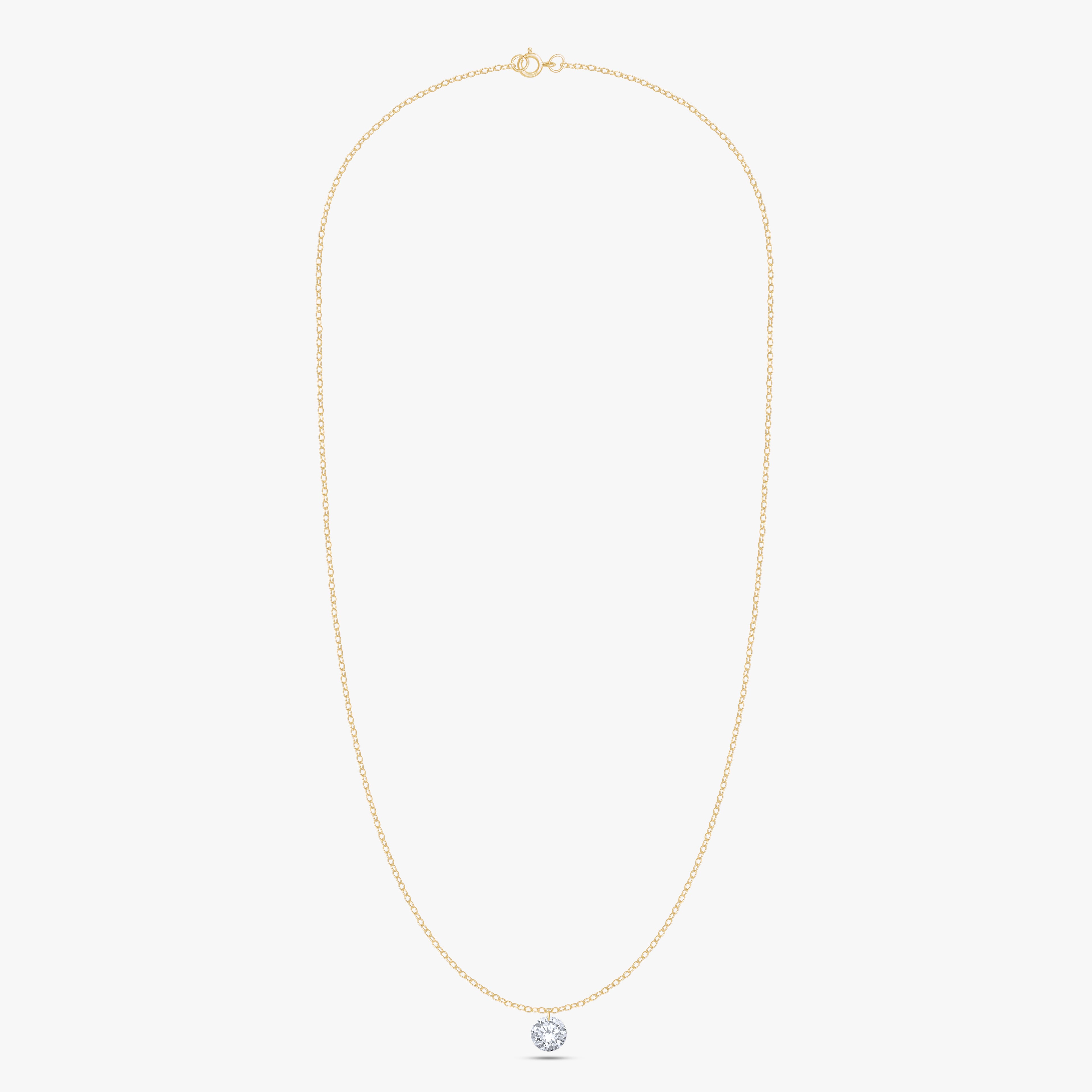 0.25 Carat Round Cut Lab Grown Diamond Solitaire Pendant Necklace