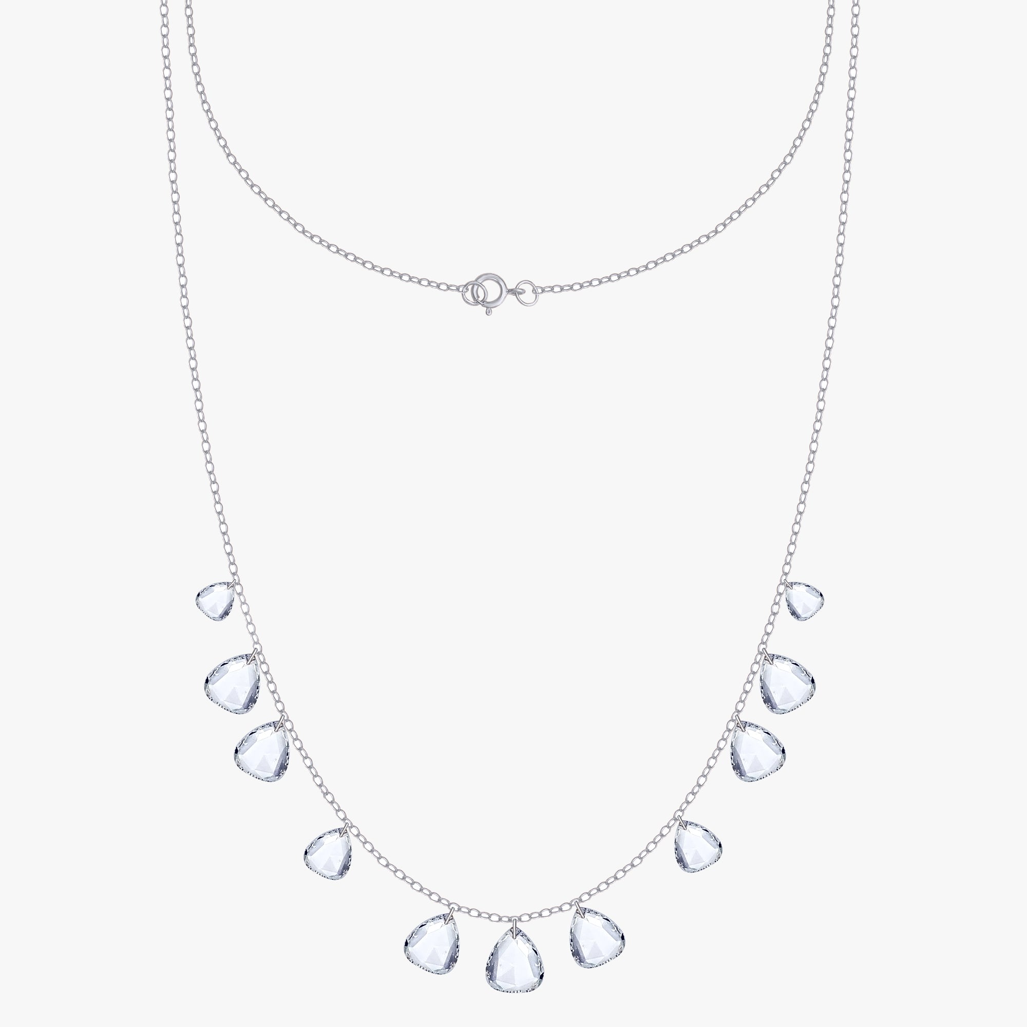 4.50 Carat Pear Shape Lab Grown Diamond Floating Necklace