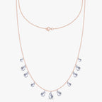 3.75 Carat Pear Shape Lab Grown Diamond Station Necklace