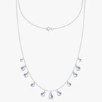 3.75 Carat Pear Shape Lab Grown Diamond Station Necklace