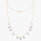 3.75 Carat Pear Shape Lab Grown Diamond Station Necklace