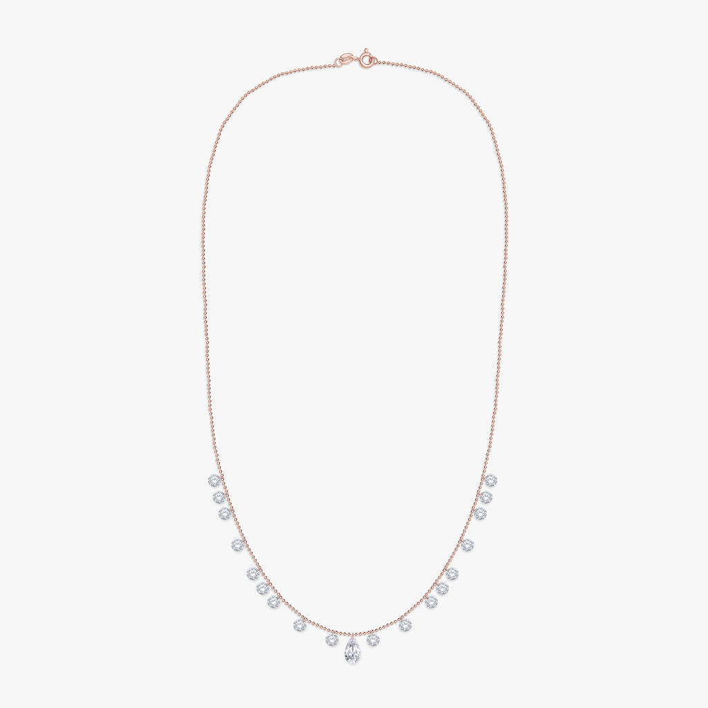 4.35 Carat Lab Grown Diamond Station Necklace
