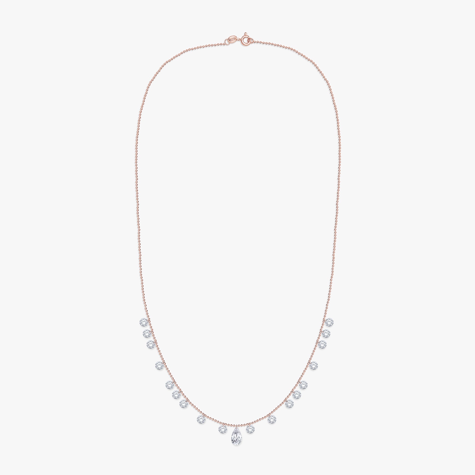 4.35 Carat Lab Grown Diamond Station Necklace