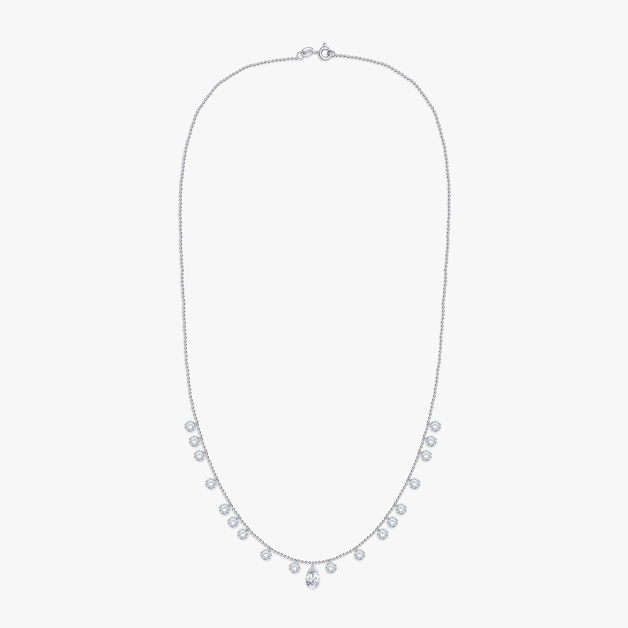 4.35 Carat Lab Grown Diamond Station Necklace
