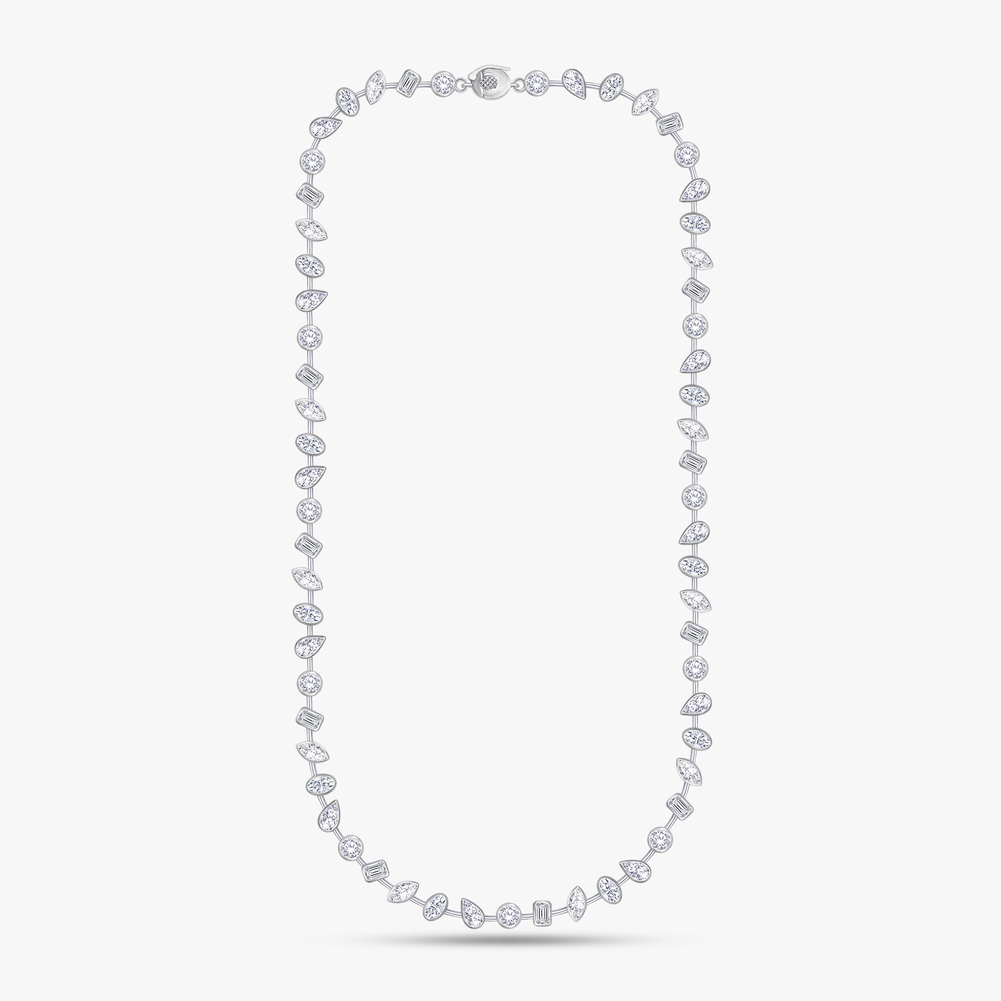 12.70 Carat MultiShape Lab Grown Diamond Tennis Necklace