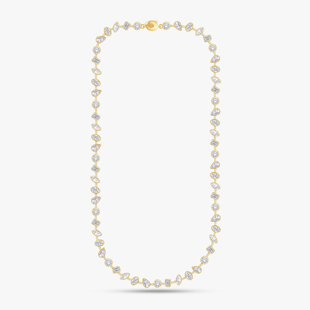 12.70 Carat MultiShape Lab Grown Diamond Tennis Necklace
