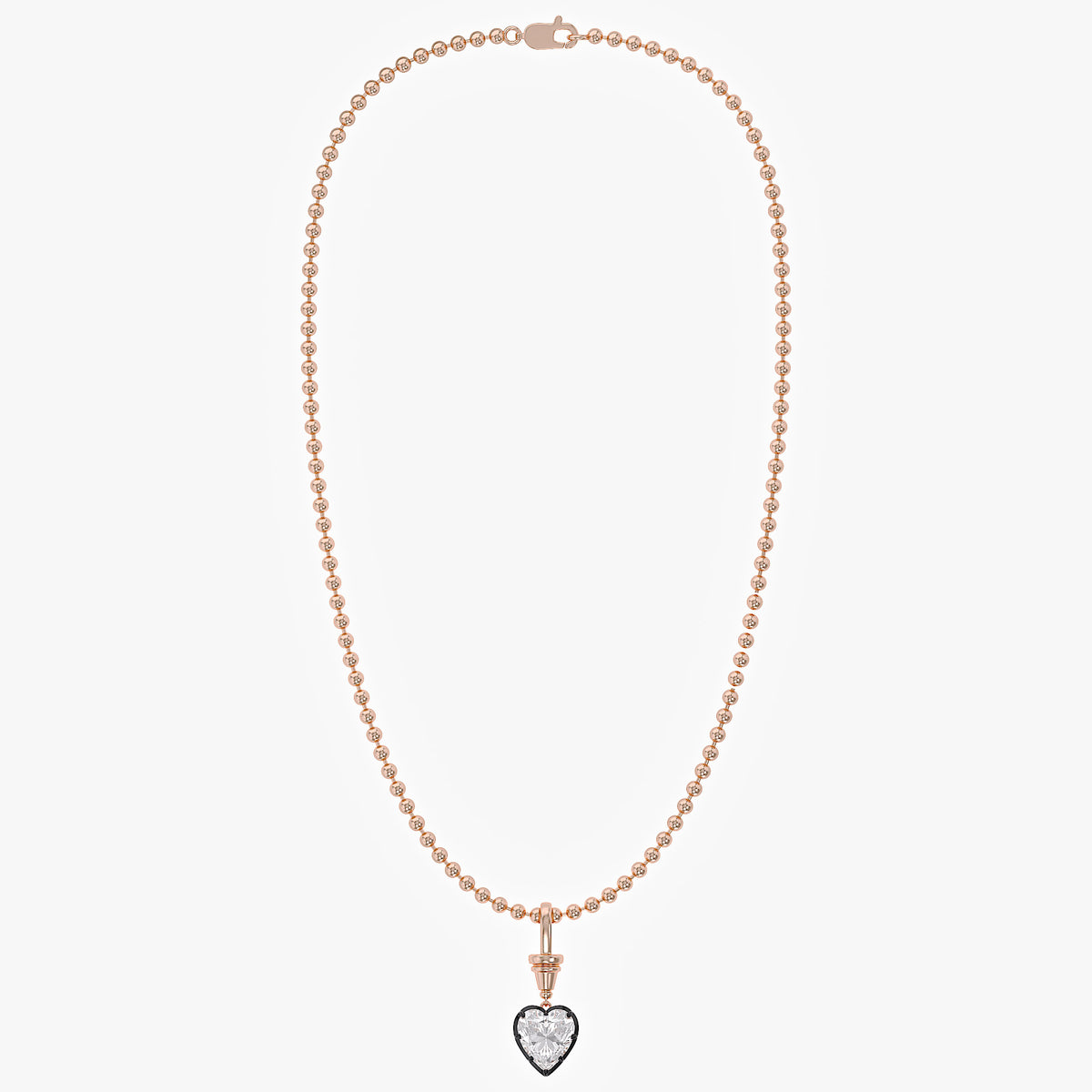 5.00 Carat Heart Shape Lab Grown Diamond Charm Pendant Necklace