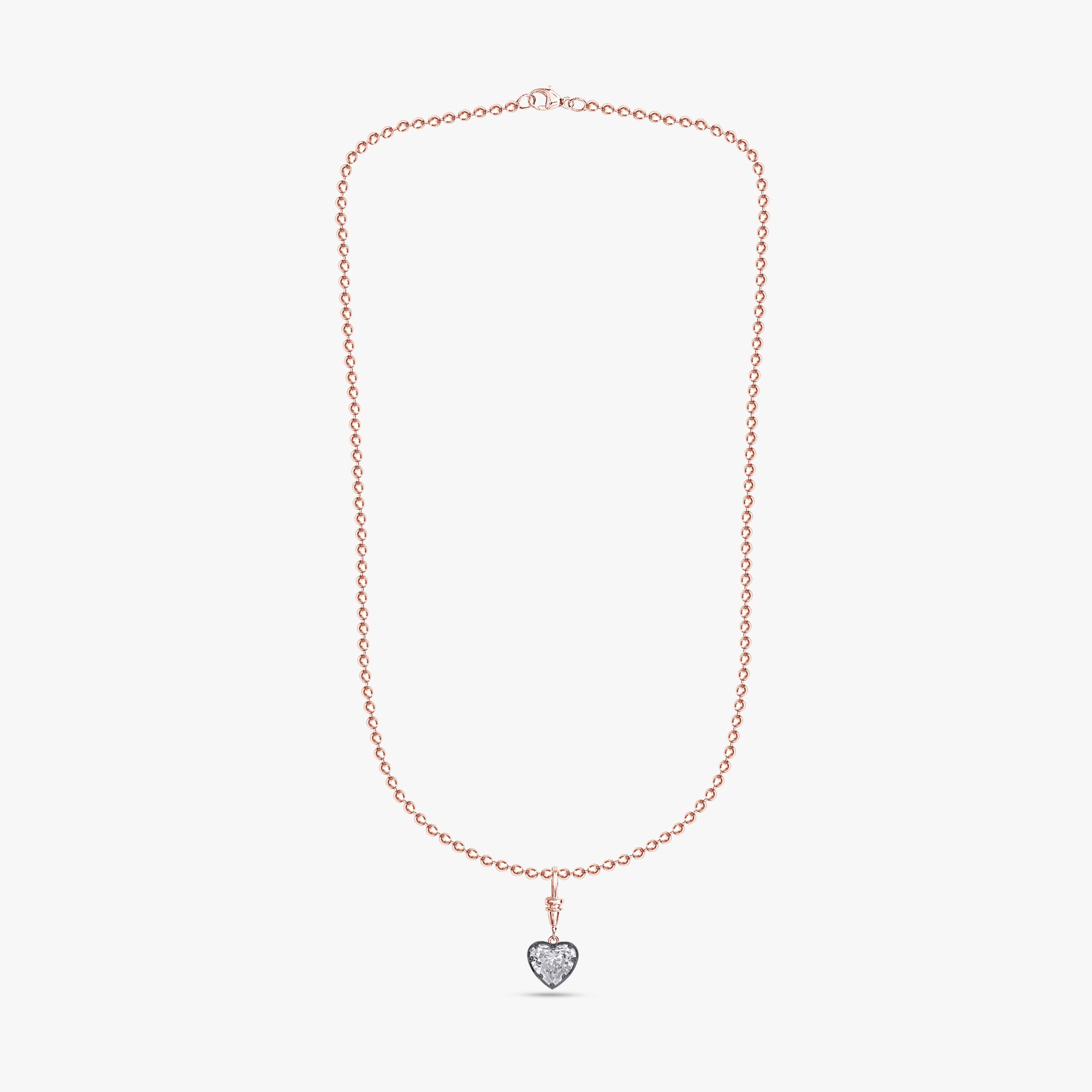 5.00 Carat Heart Shape Lab Grown Diamond Charm Pendant Necklace