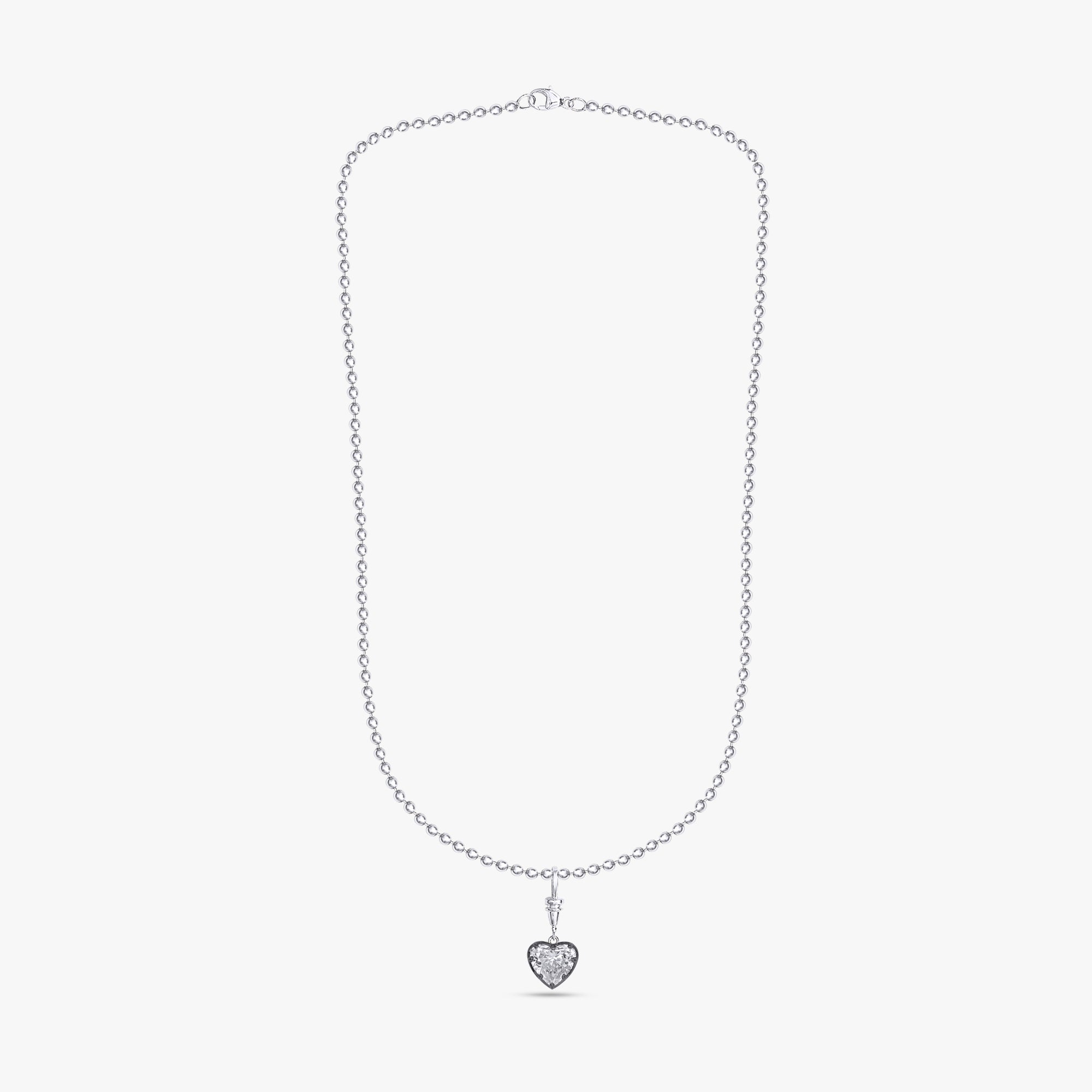 5.00 Carat Heart Shape Lab Grown Diamond Charm Pendant Necklace