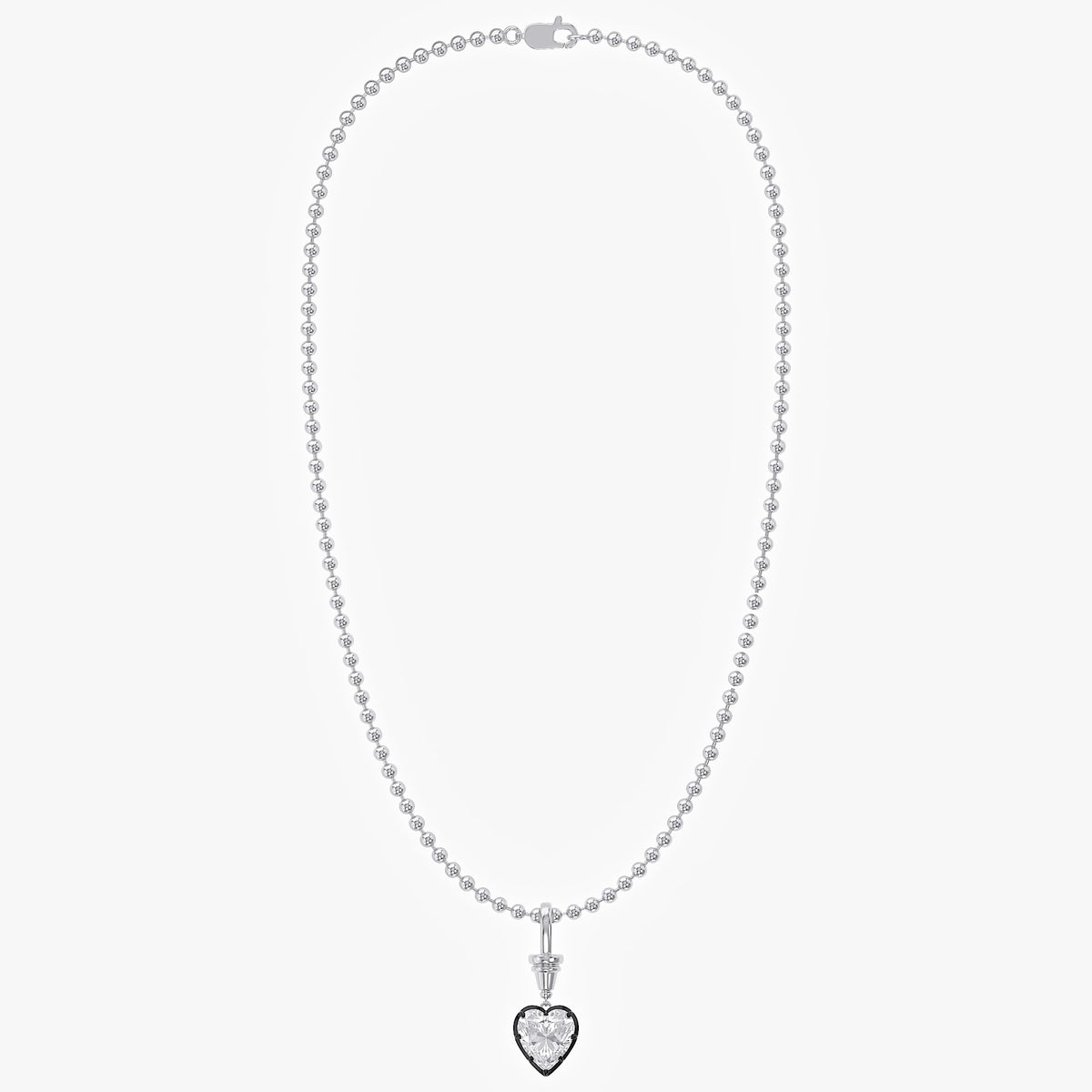 5.00 Carat Heart Shape Lab Grown Diamond Charm Pendant Necklace
