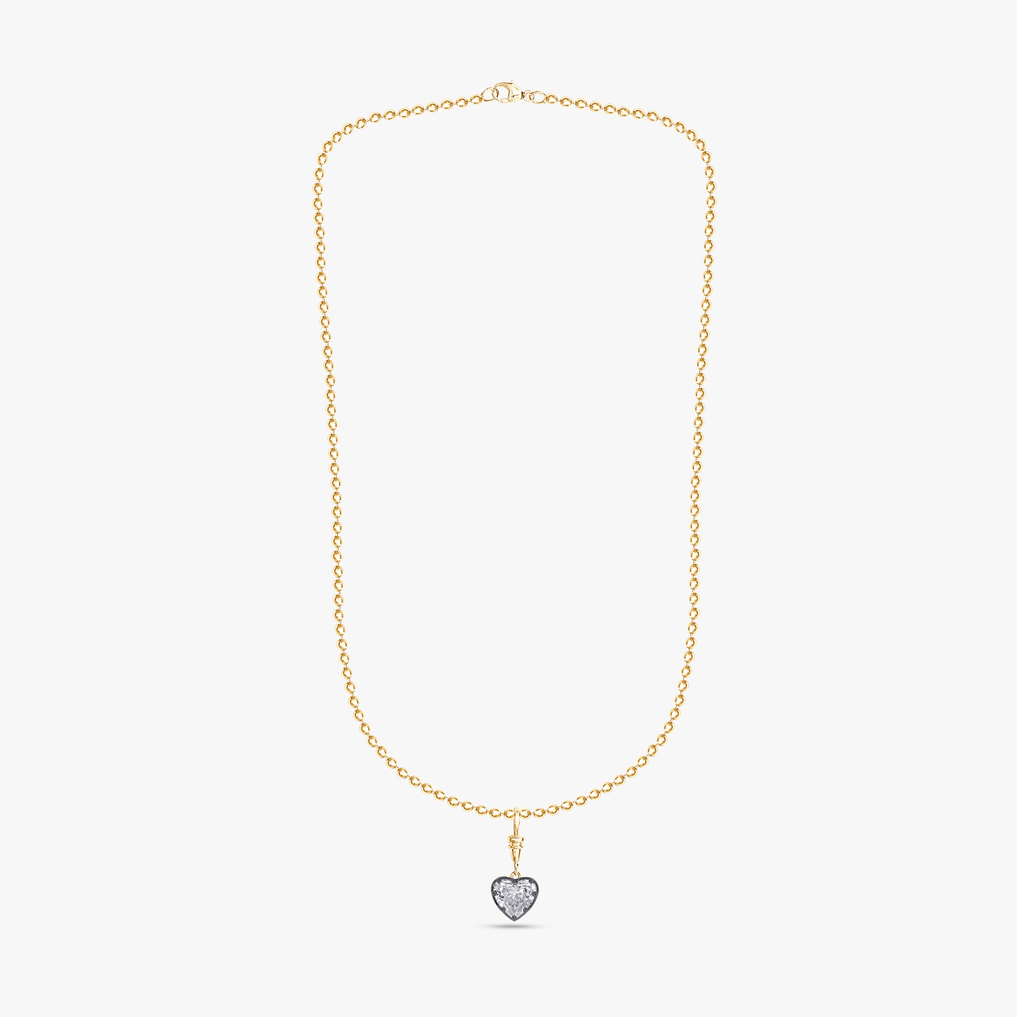 5.00 Carat Heart Shape Lab Grown Diamond Charm Pendant Necklace