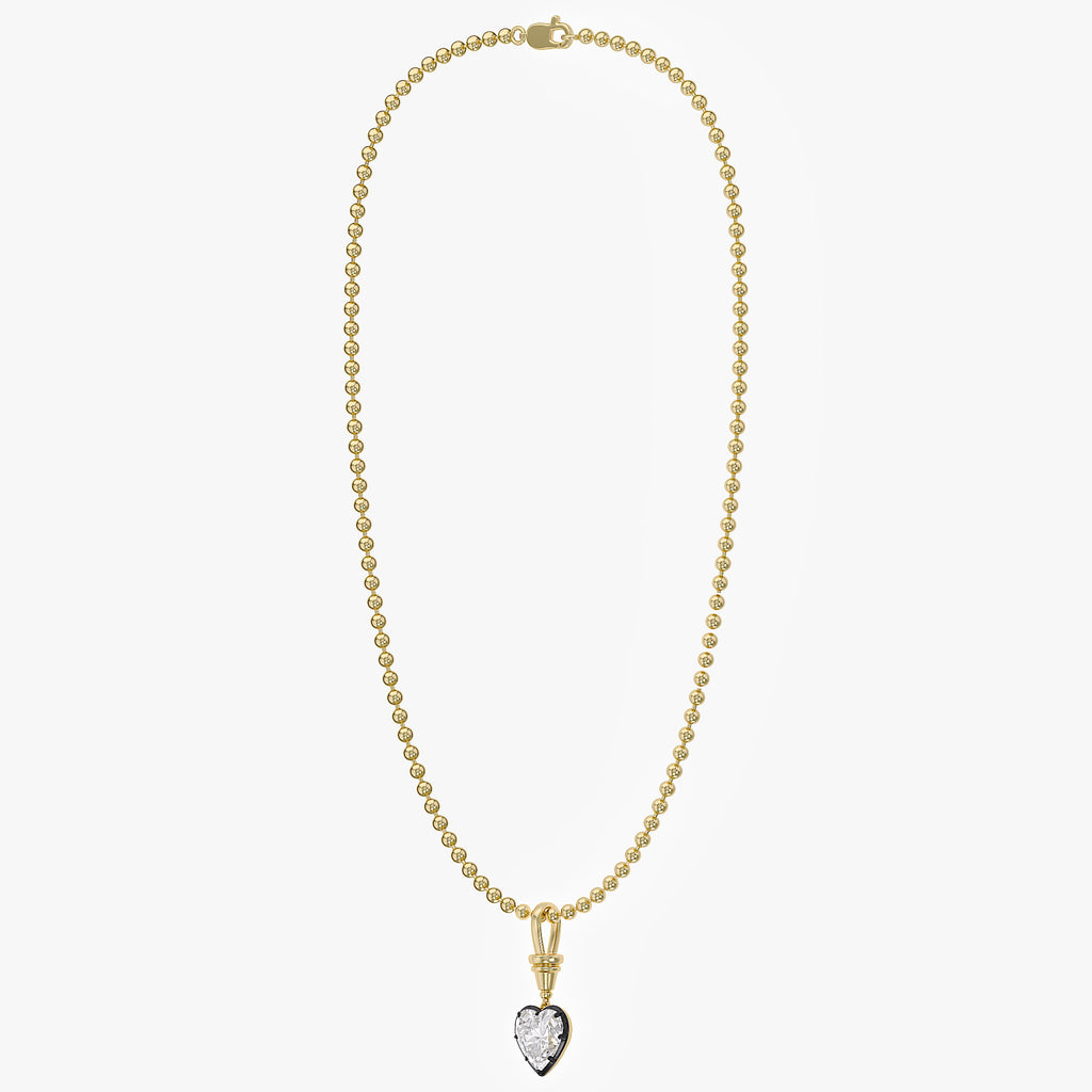 5.00 Carat Heart Shape Lab Grown Diamond Charm Pendant Necklace