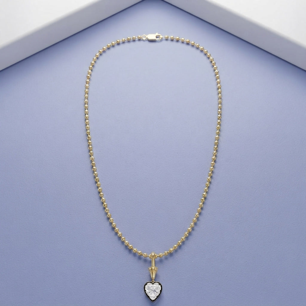 5.00 Carat Heart Shape Lab Grown Diamond Charm Pendant Necklace