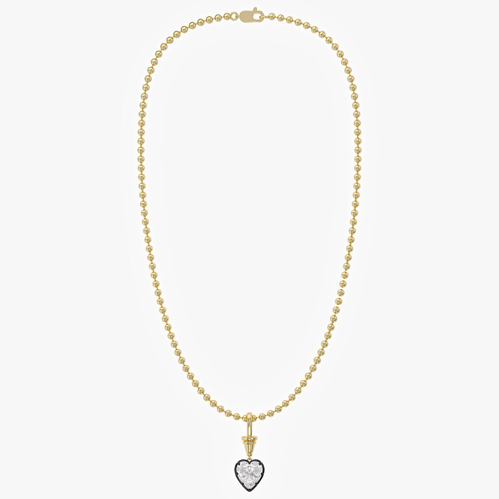 5.00 Carat Heart Shape Lab Grown Diamond Charm Pendant Necklace