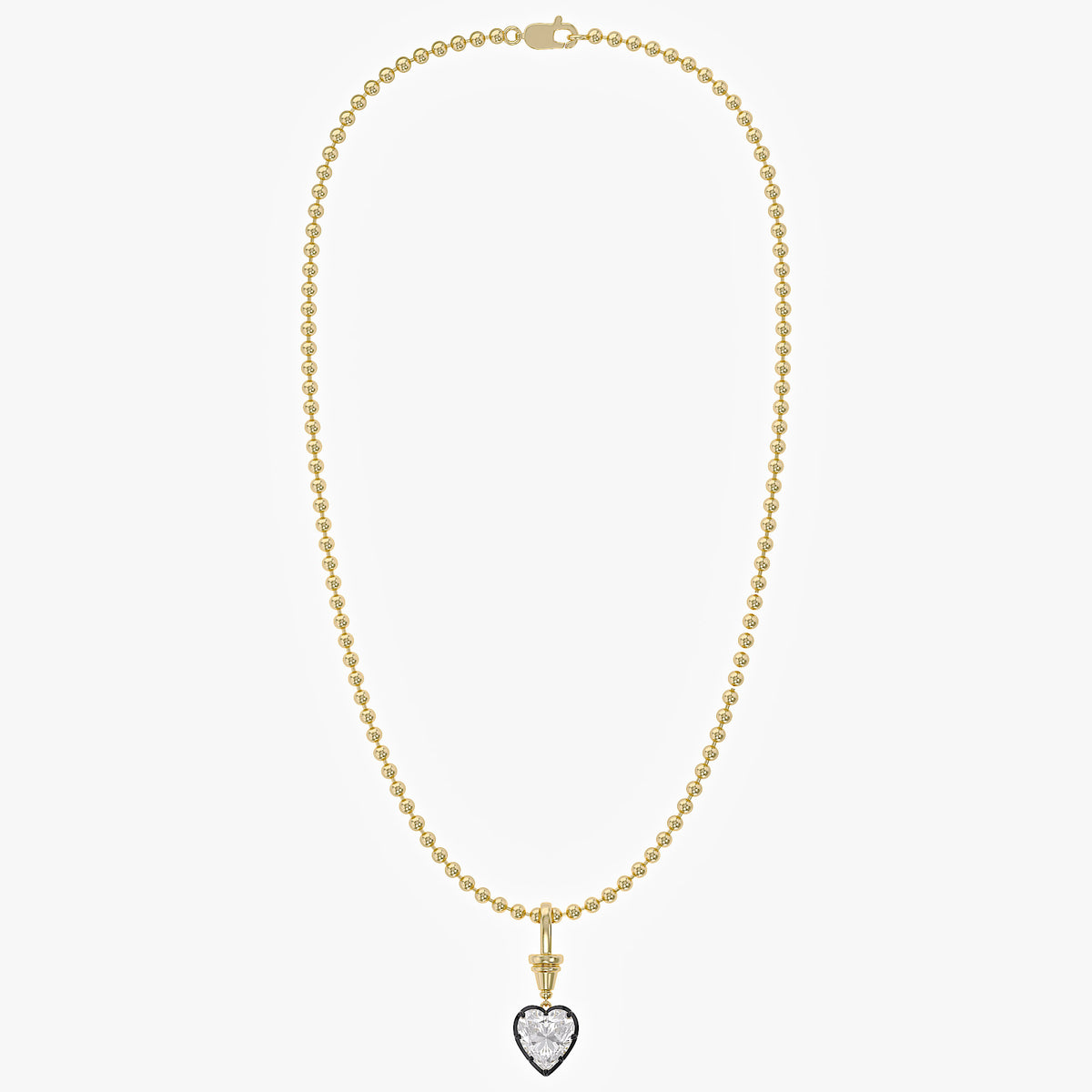 5.00 Carat Heart Shape Lab Grown Diamond Charm Pendant Necklace