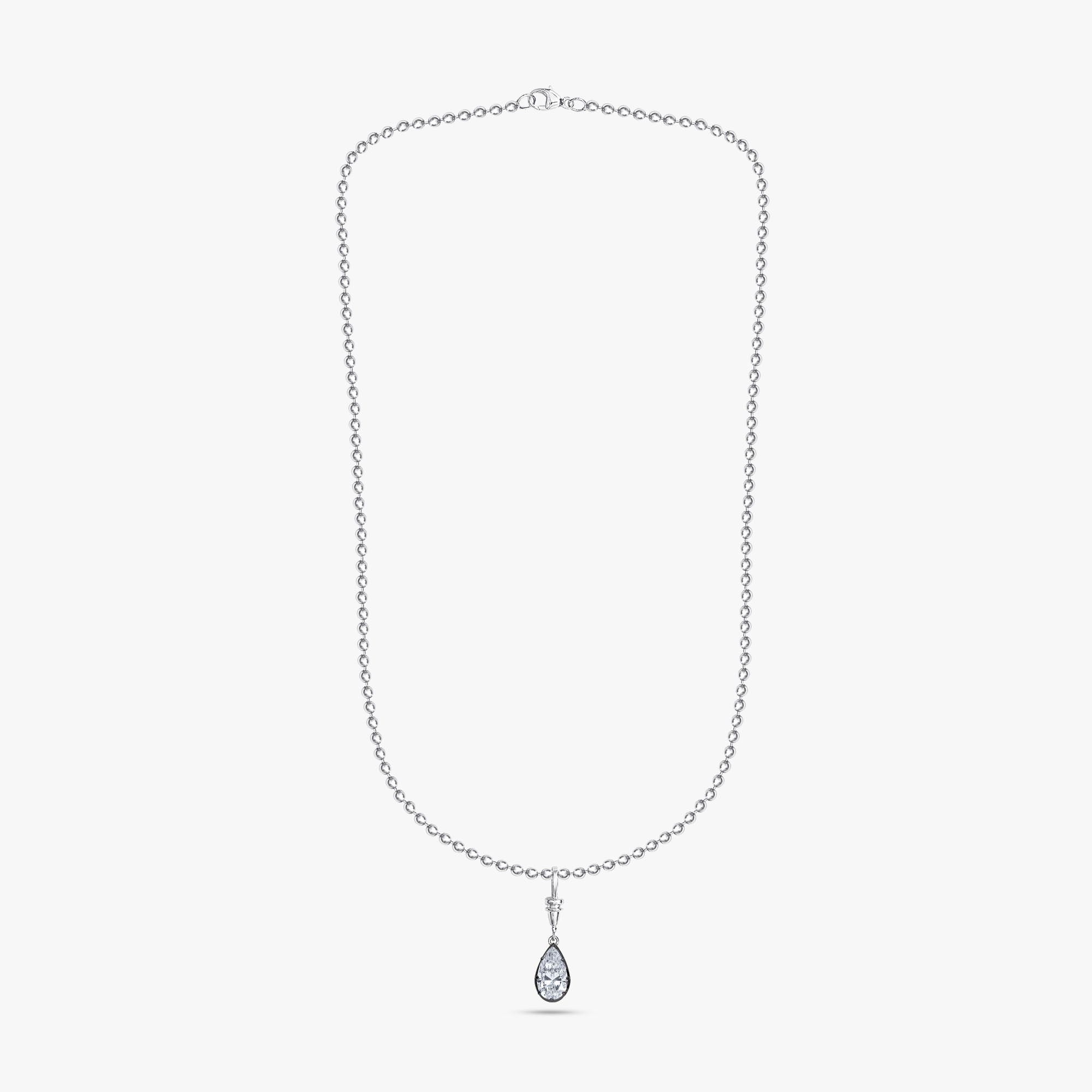 7.00 Carat Pear Shape Lab Grown Diamond Charm Pendant Necklace