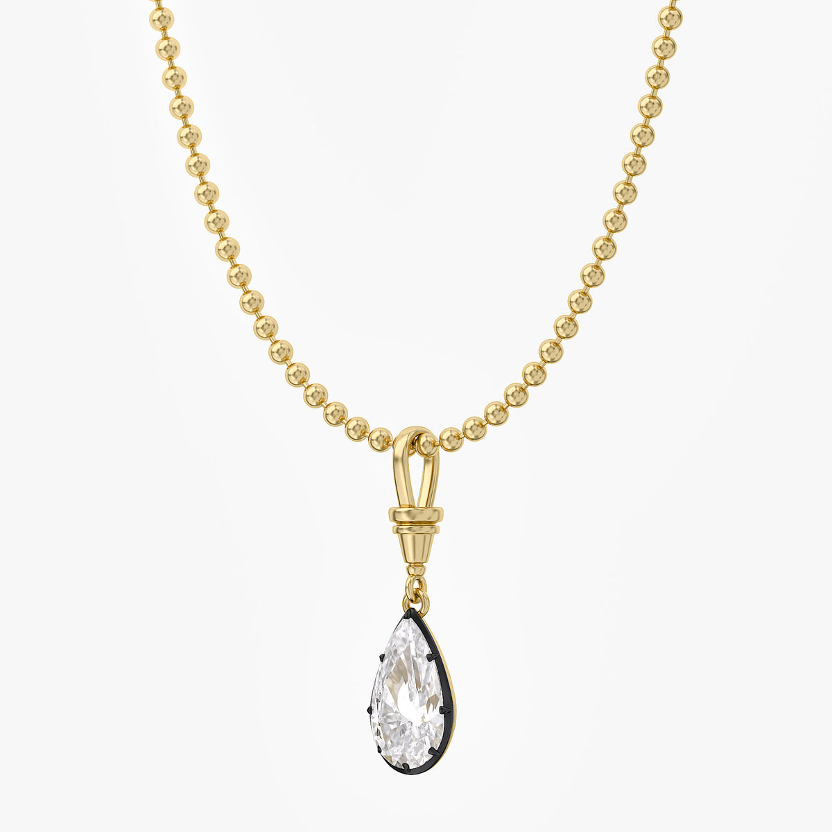 7.00 Carat Pear Shape Lab Grown Diamond Charm Pendant Necklace