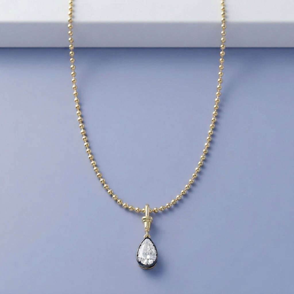 7.00 Carat Pear Shape Lab Grown Diamond Charm Pendant Necklace