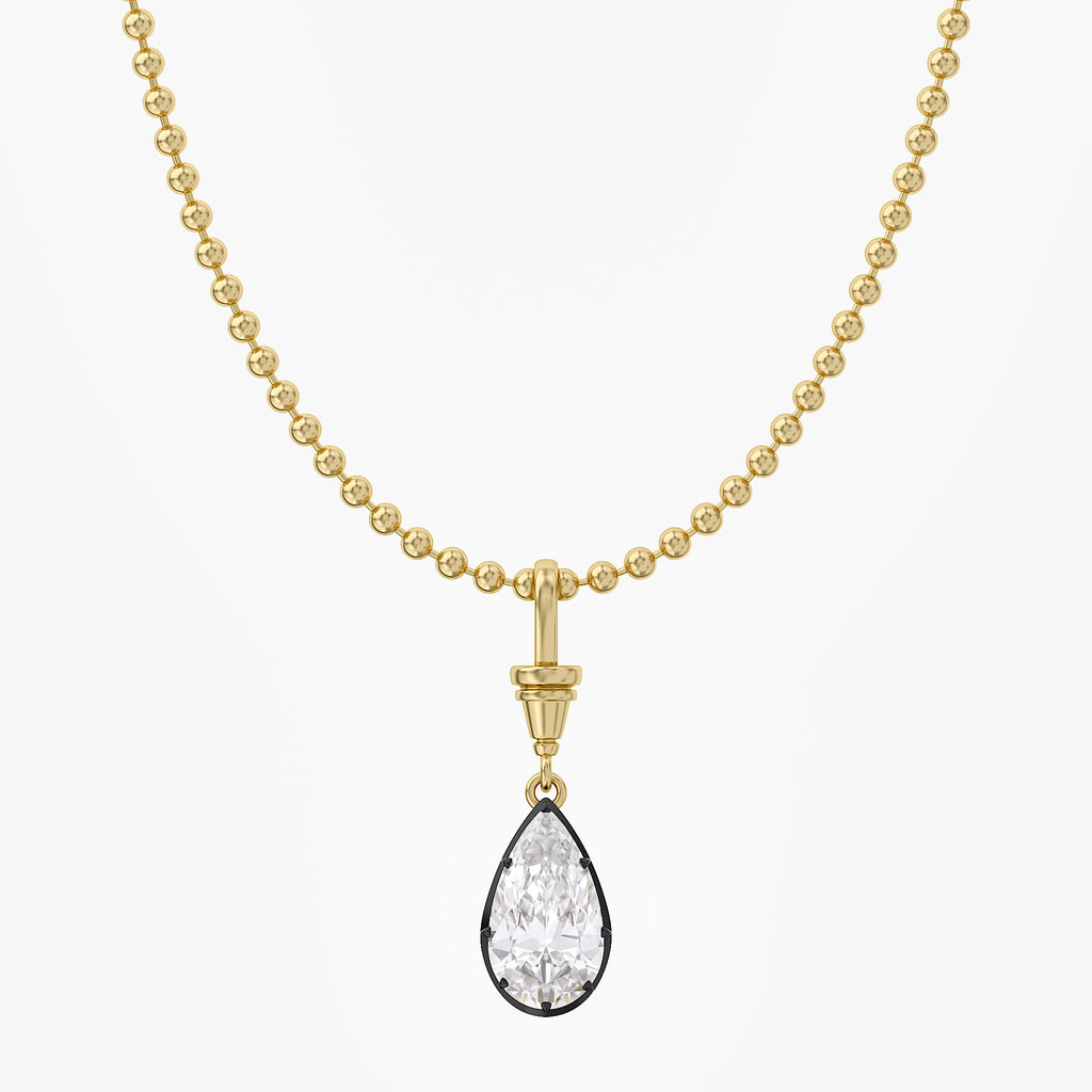7.00 Carat Pear Shape Lab Grown Diamond Charm Pendant Necklace