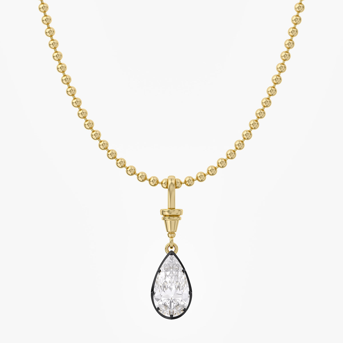 7.00 Carat Pear Shape Lab Grown Diamond Charm Pendant Necklace